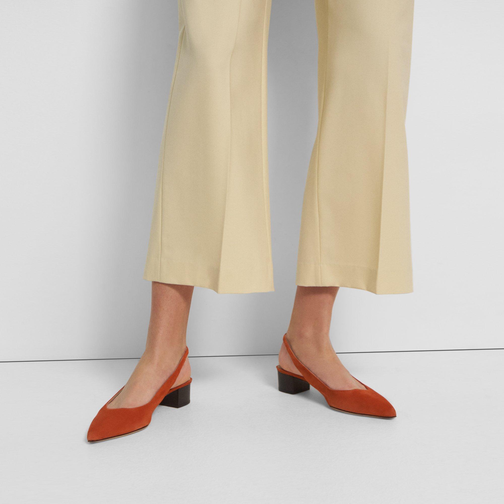 Suede Block Heel Slingback | Theory