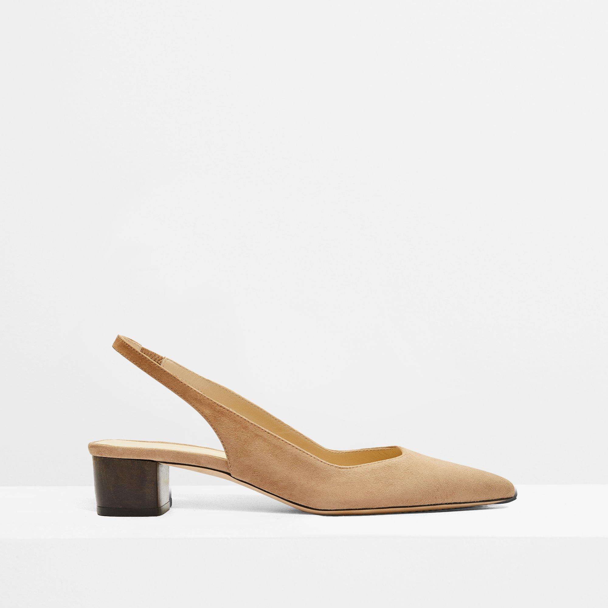 Beige suede clearance slingbacks