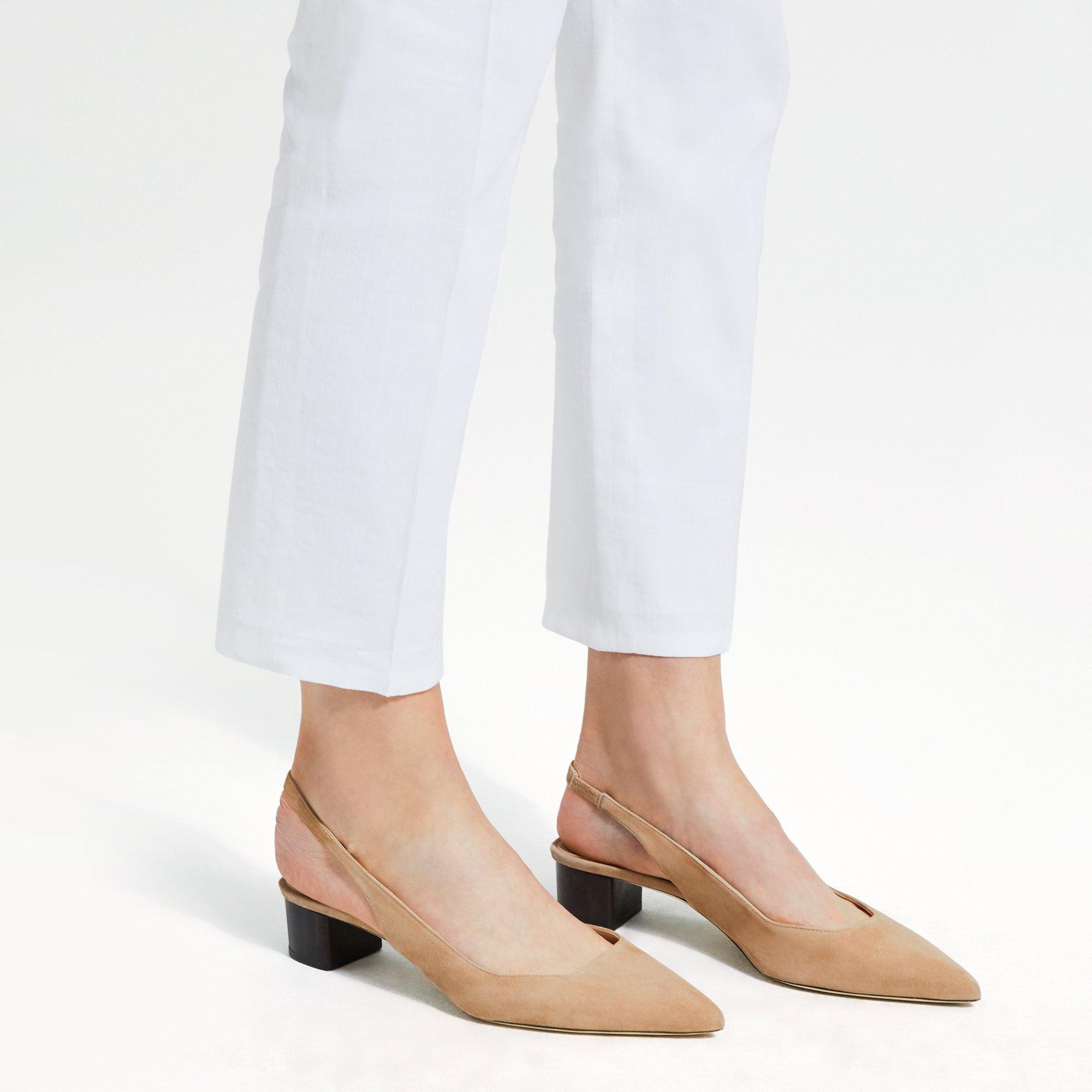 Beige 2025 suede slingbacks