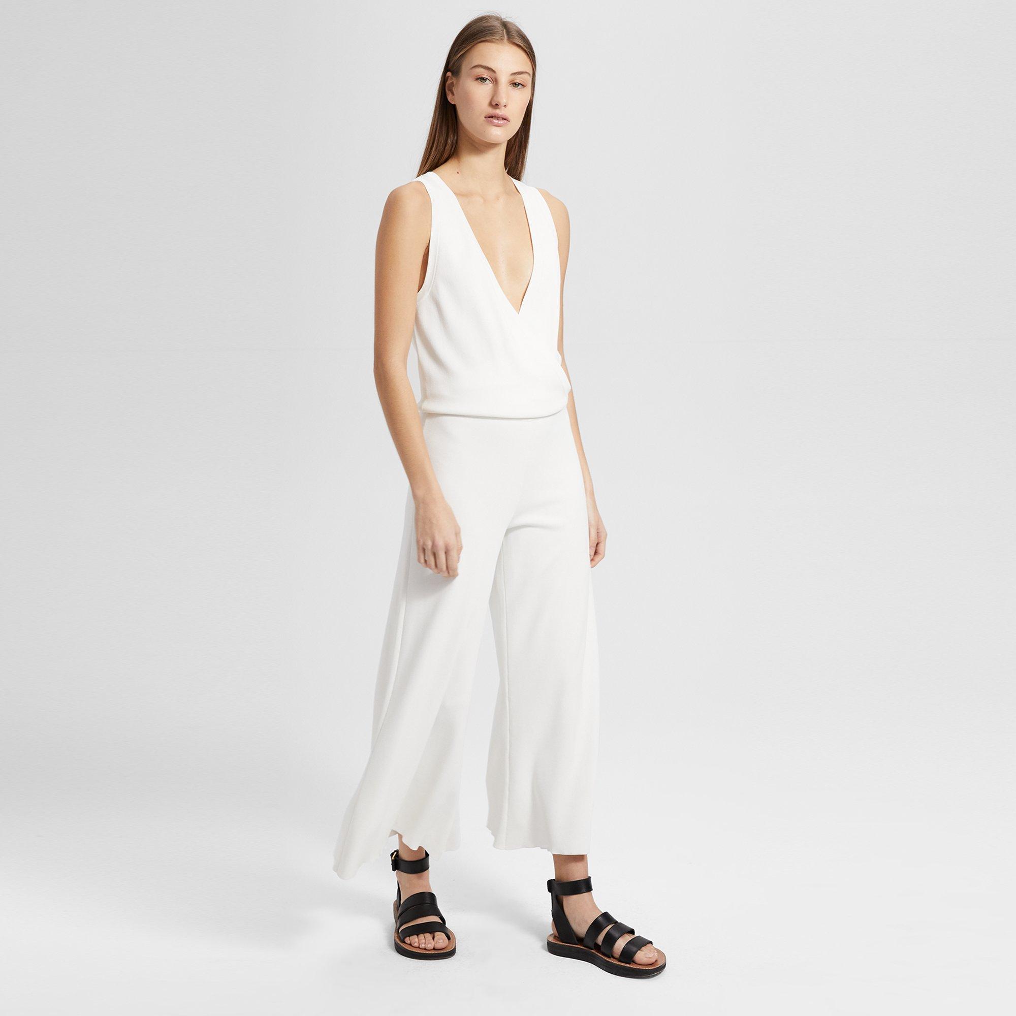 Theory Official Site Knit Wrap Jumpsuit
