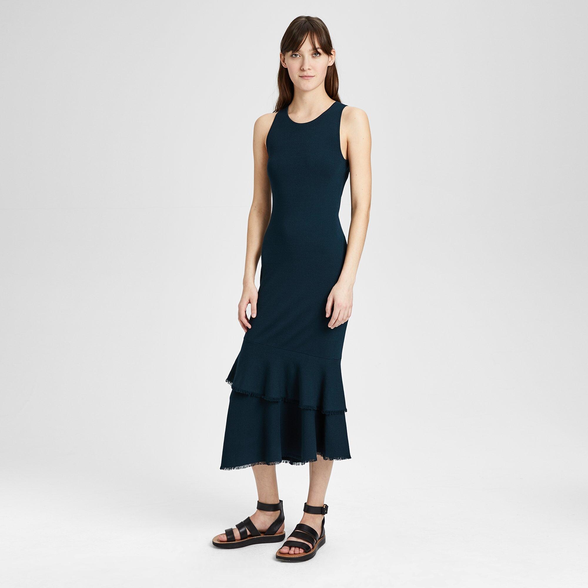 Knit Ruffle Maxi Dress