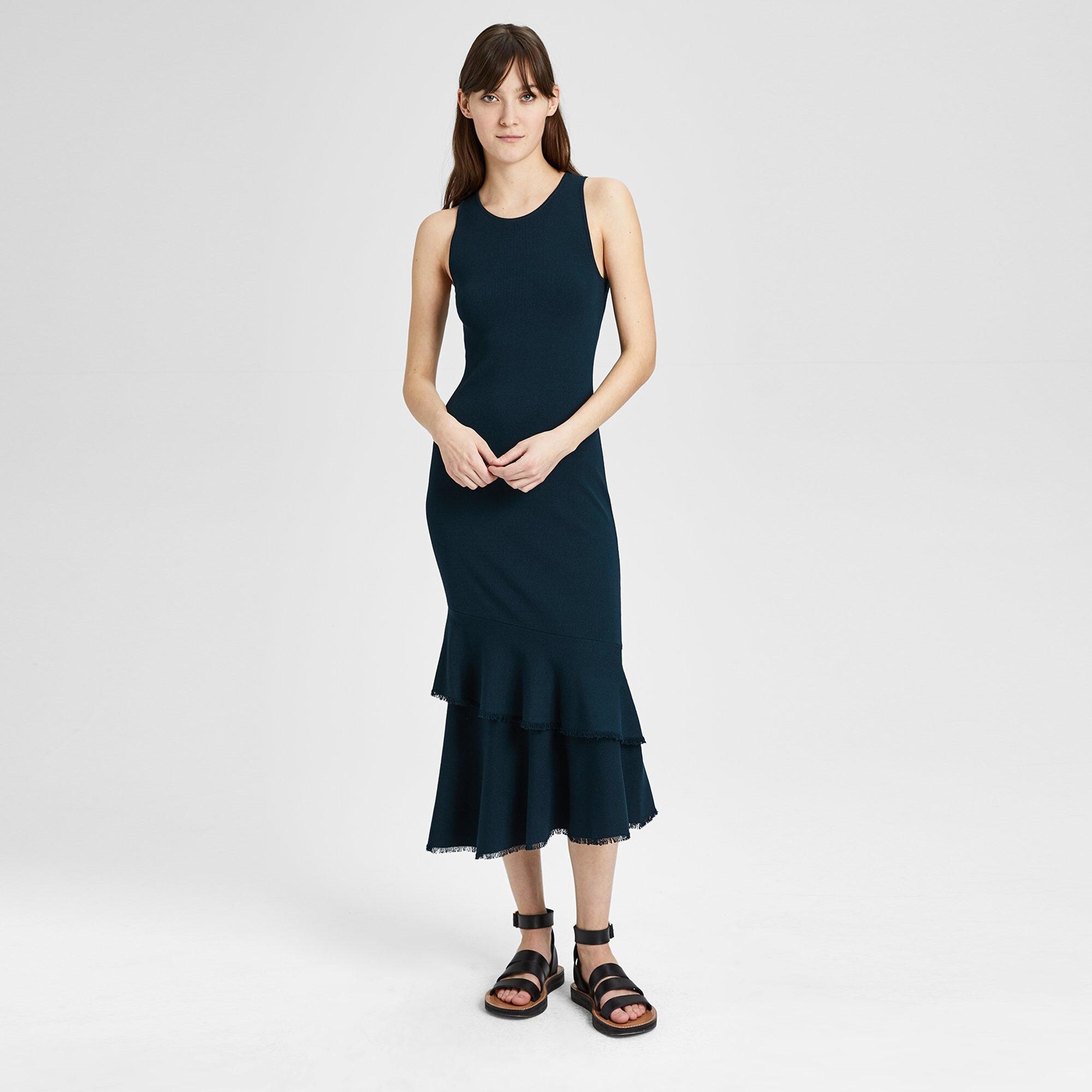 Knit Ruffle Maxi Dress
