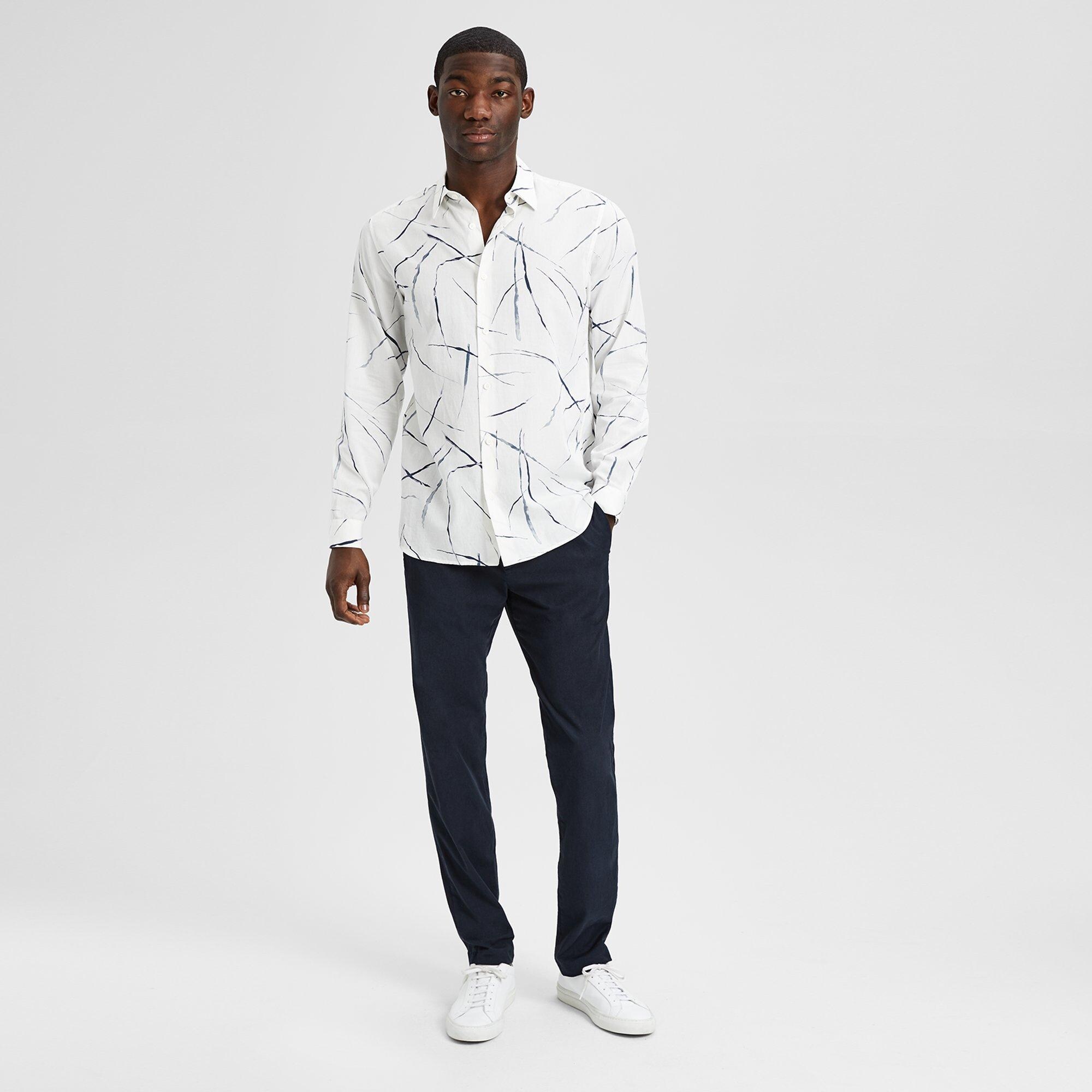 Tencel-Cotton Abstract-Print Shirt