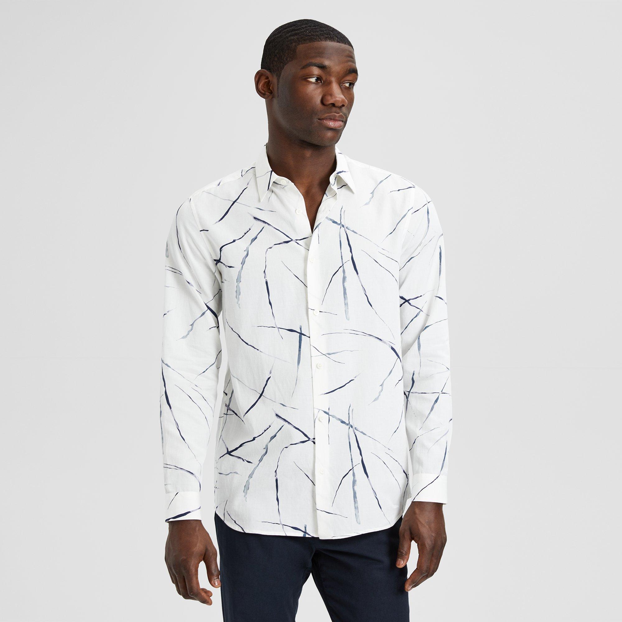 Tencel-Cotton Abstract-Print Shirt