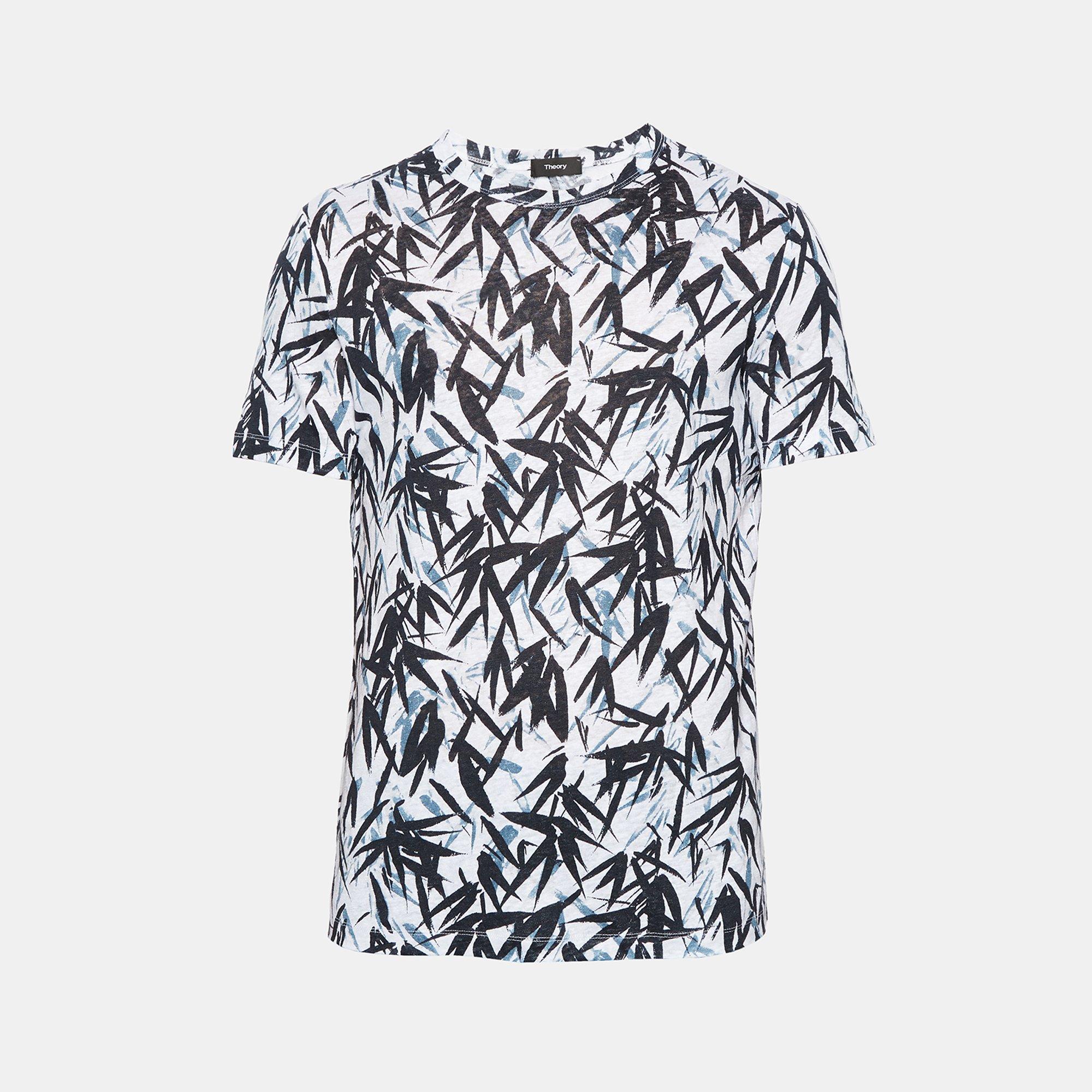 Linen Leaf Print Tee