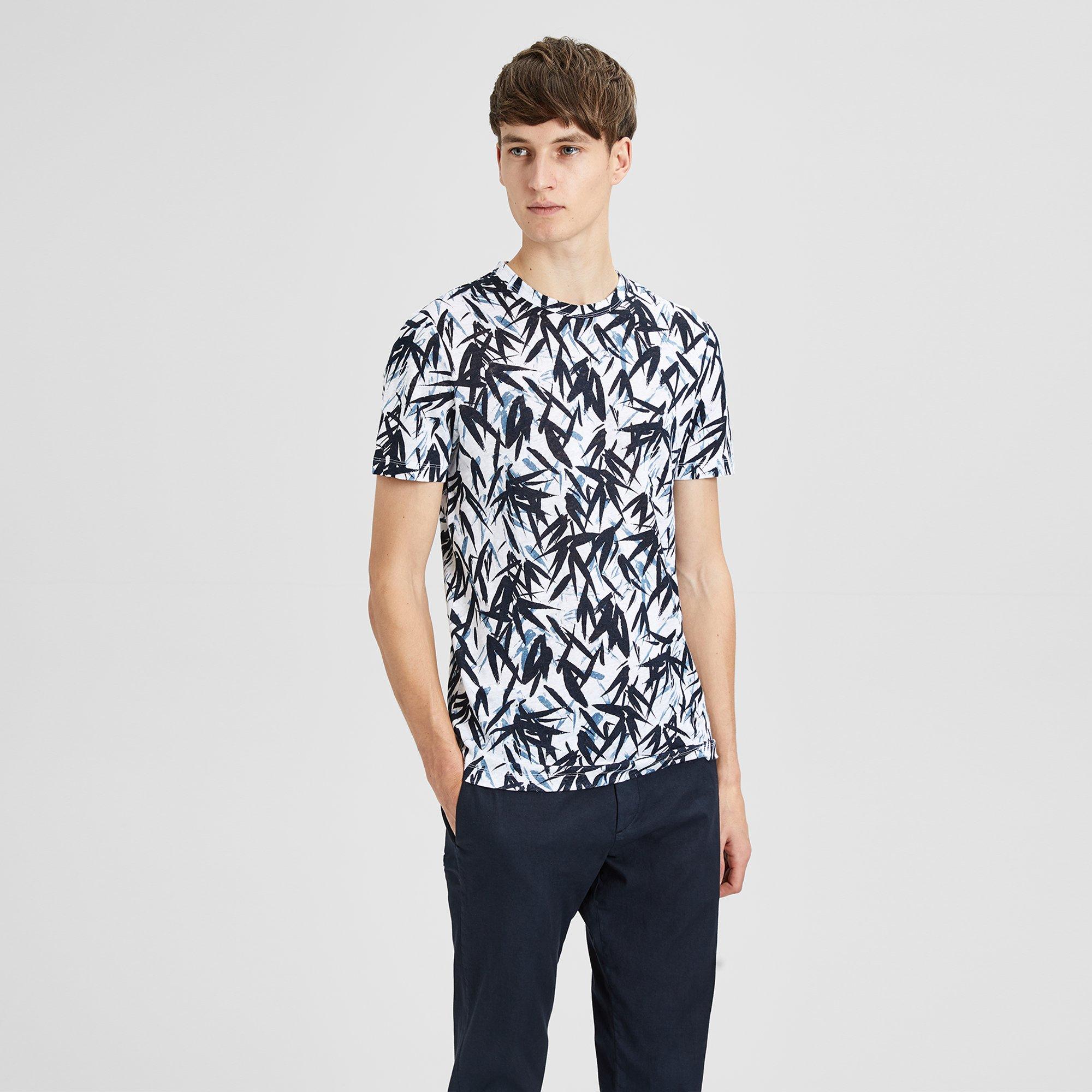 Linen Leaf Print Tee