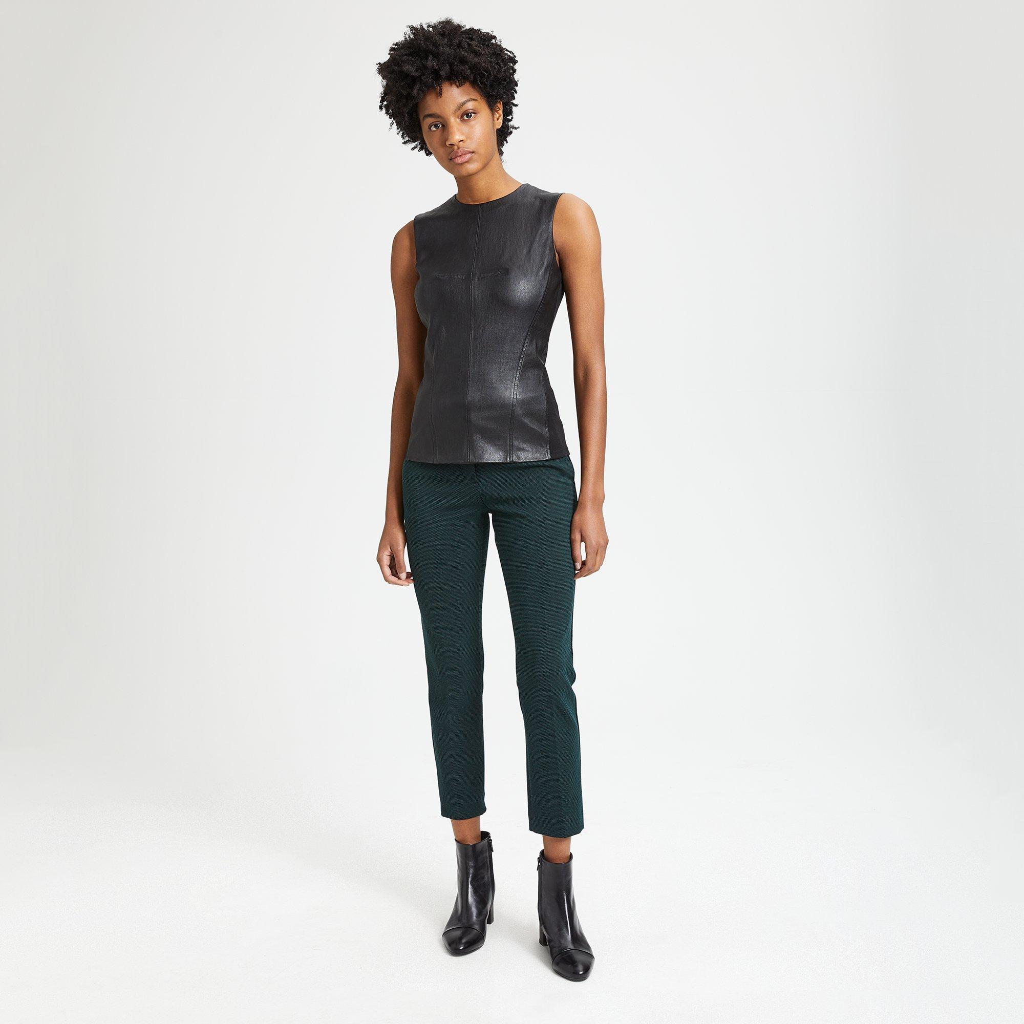 Leather Modern Seamed Shell