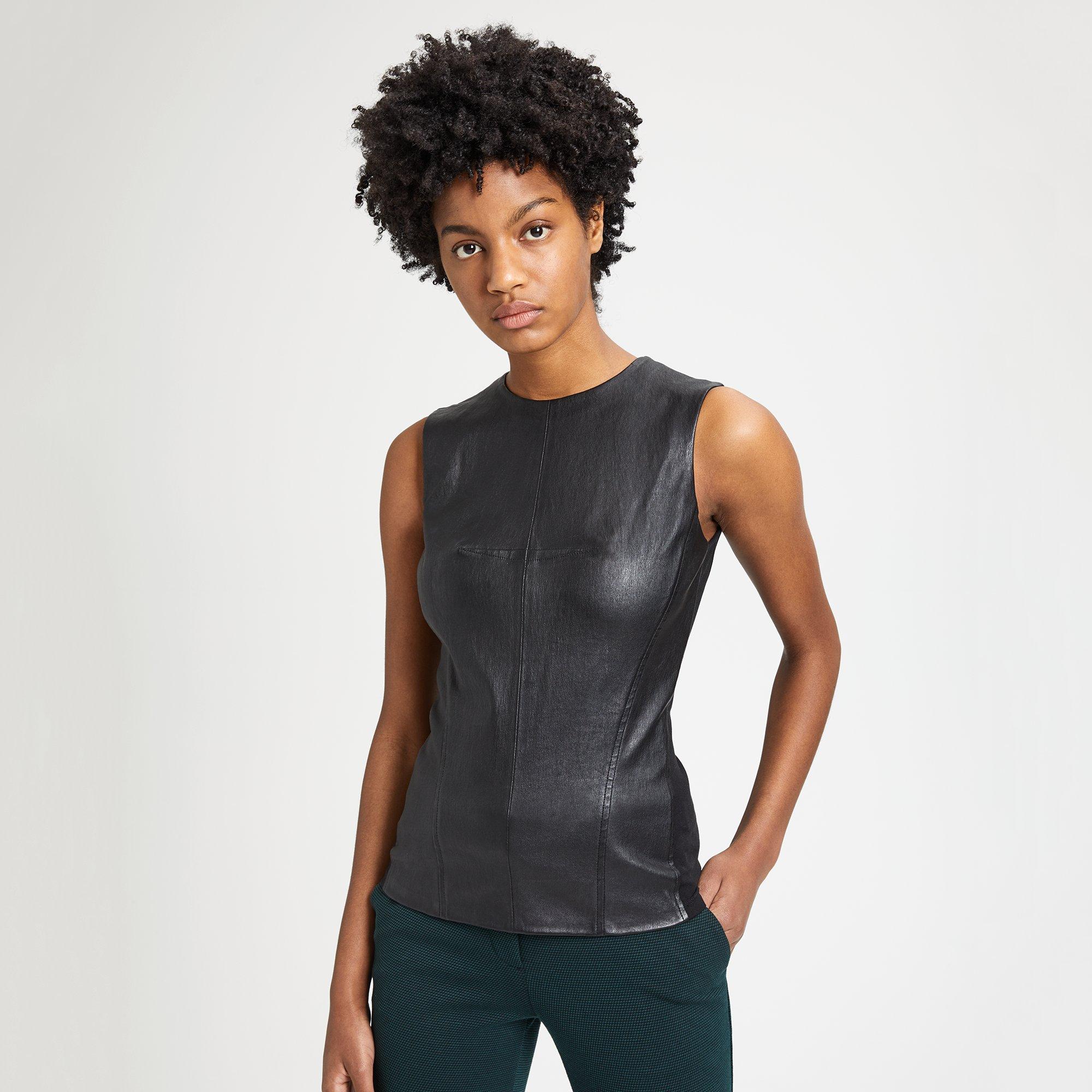 Leather Modern Seamed Shell