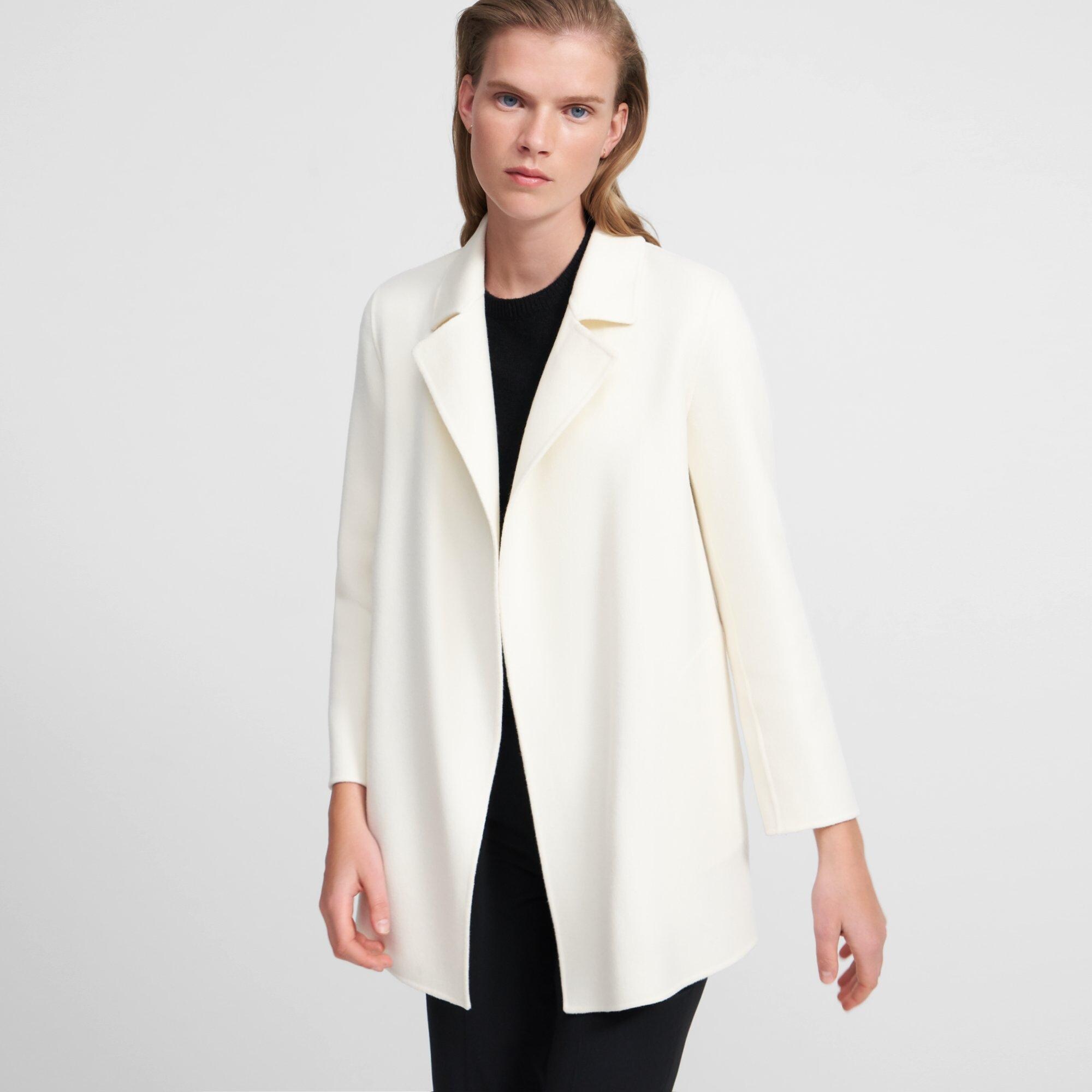 White Double-Face Wool-Cashmere Clairene Jacket | Theory