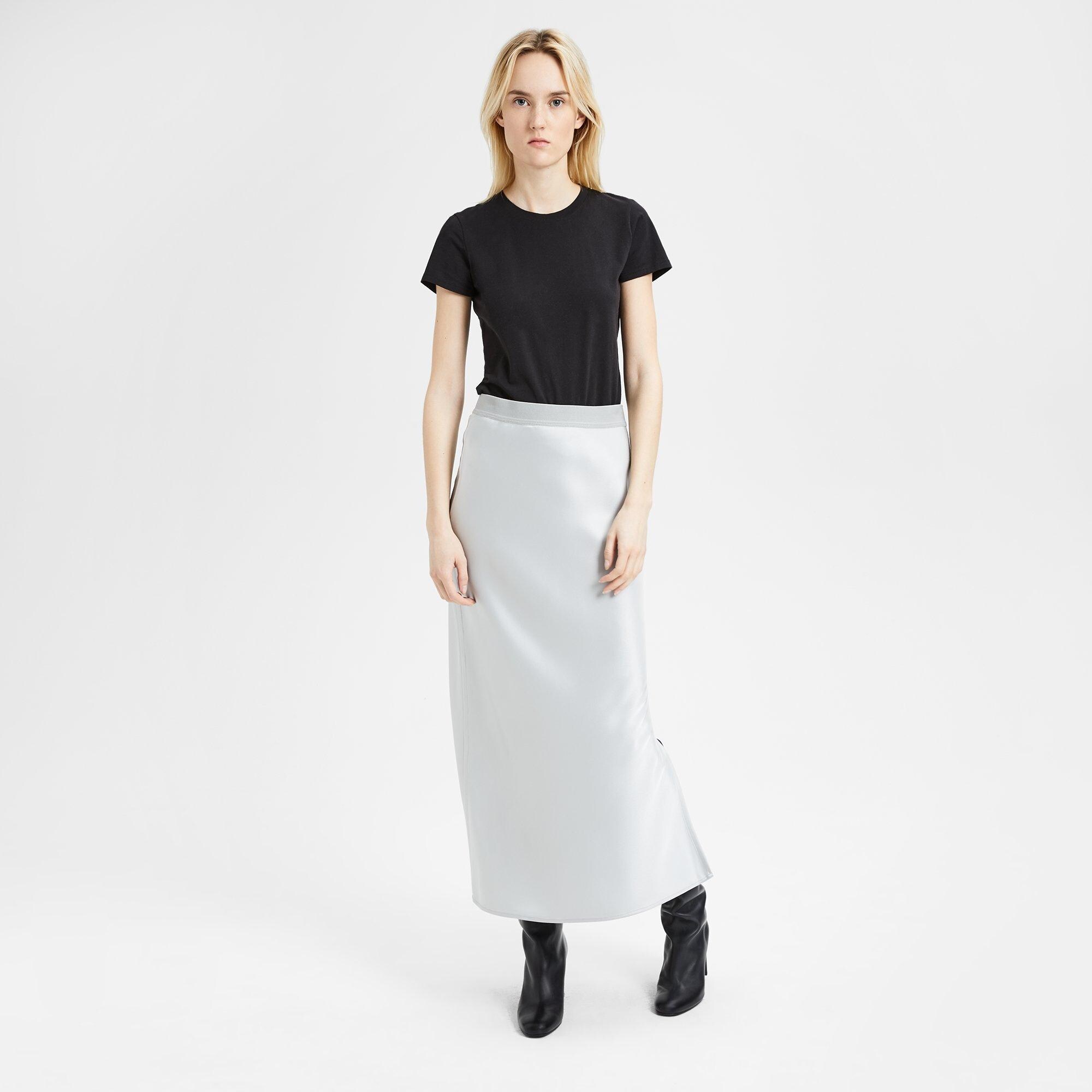 Sateen Maxi Slip Skirt | Theory