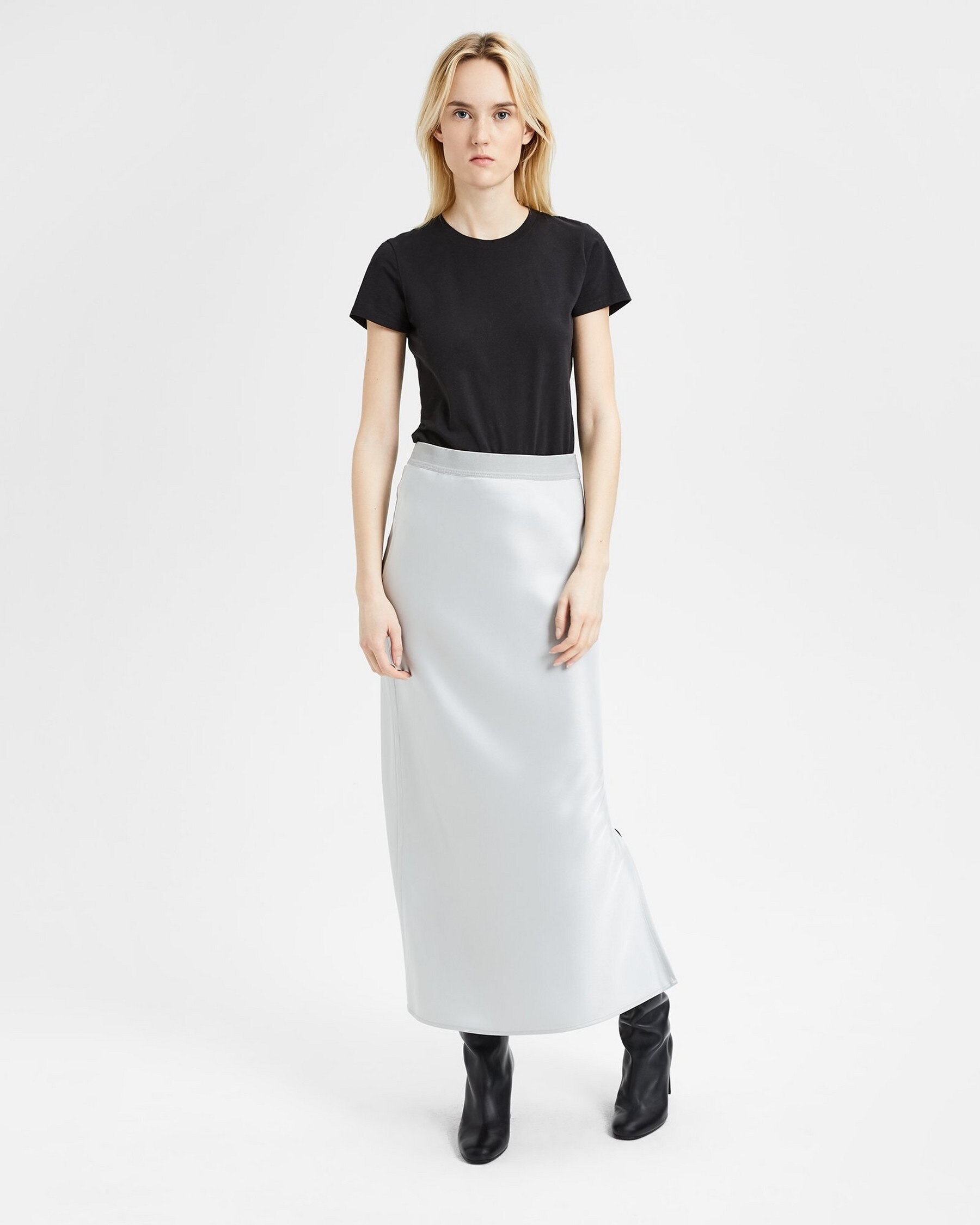 Sateen Maxi Slip Skirt | Theory