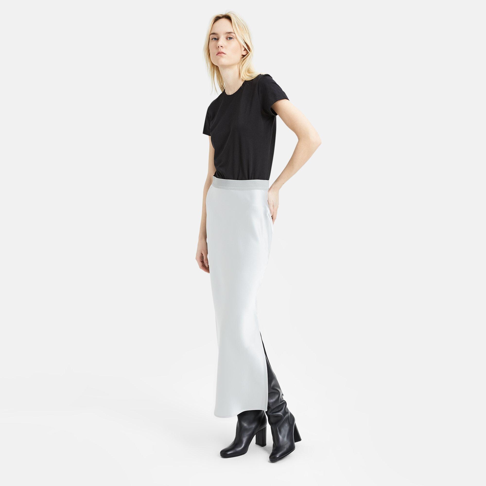 Maxi Slip Skirt in Sateen