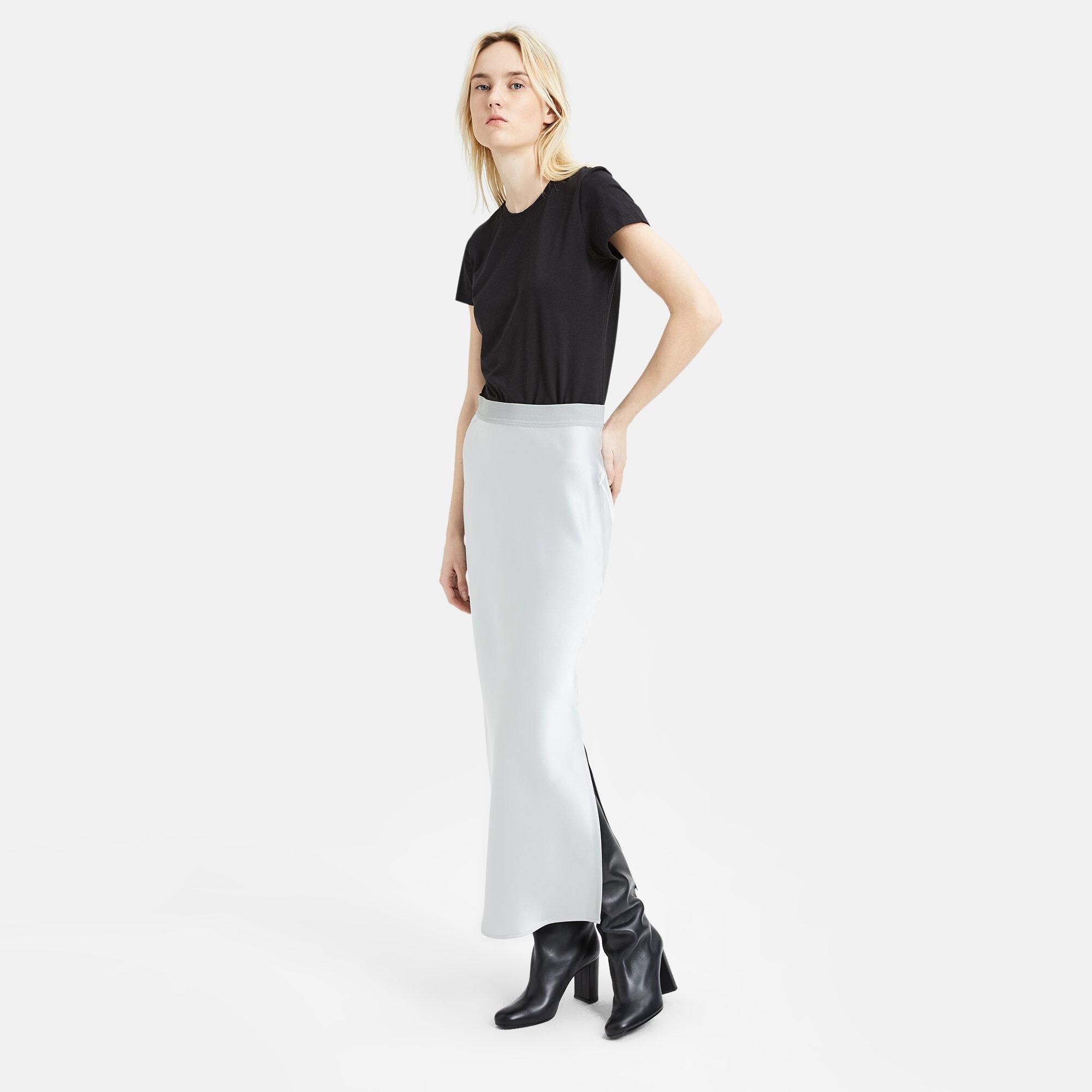 Sateen Maxi Slip Skirt | Theory