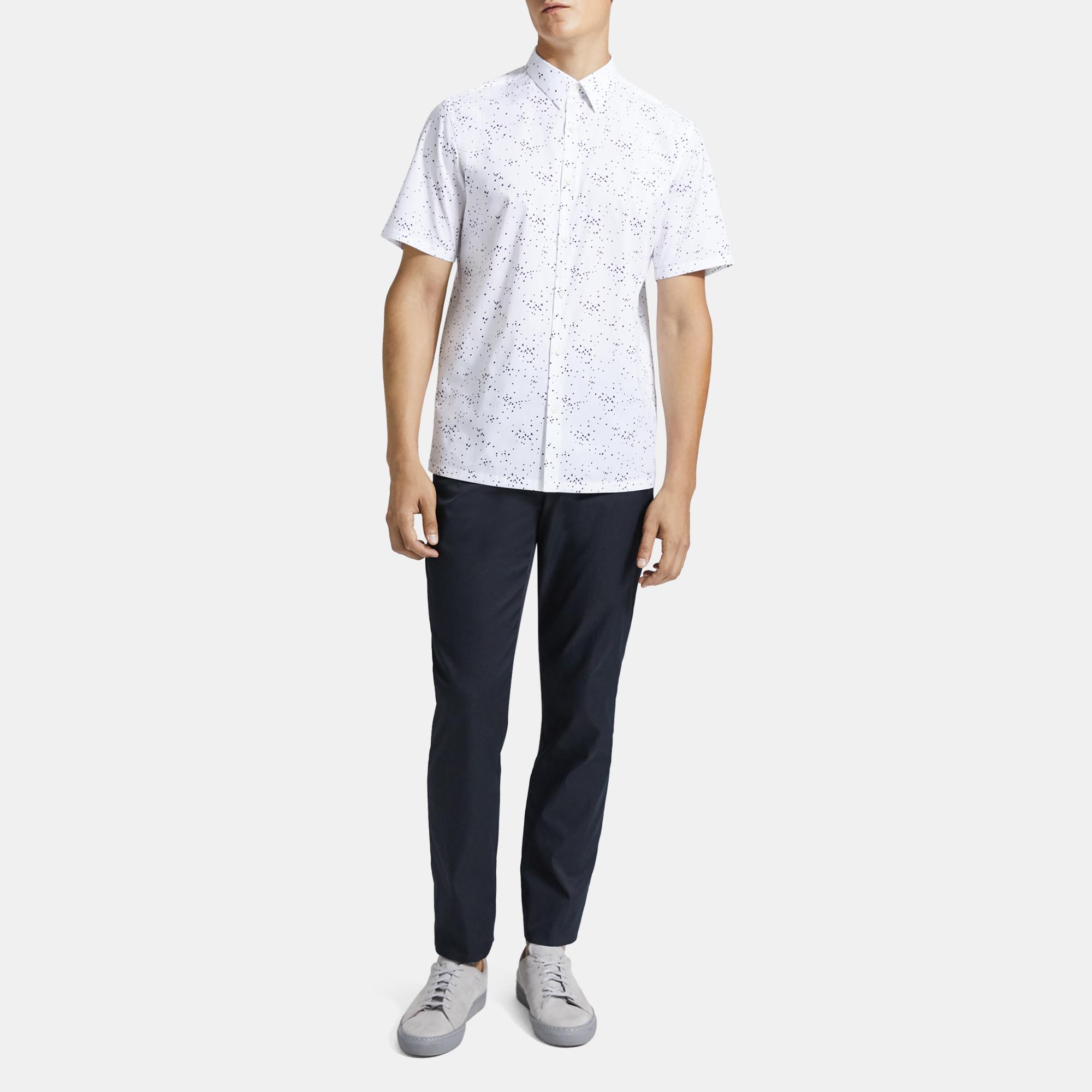 Irving Short-Sleeve Shirt in Printed Cotton
