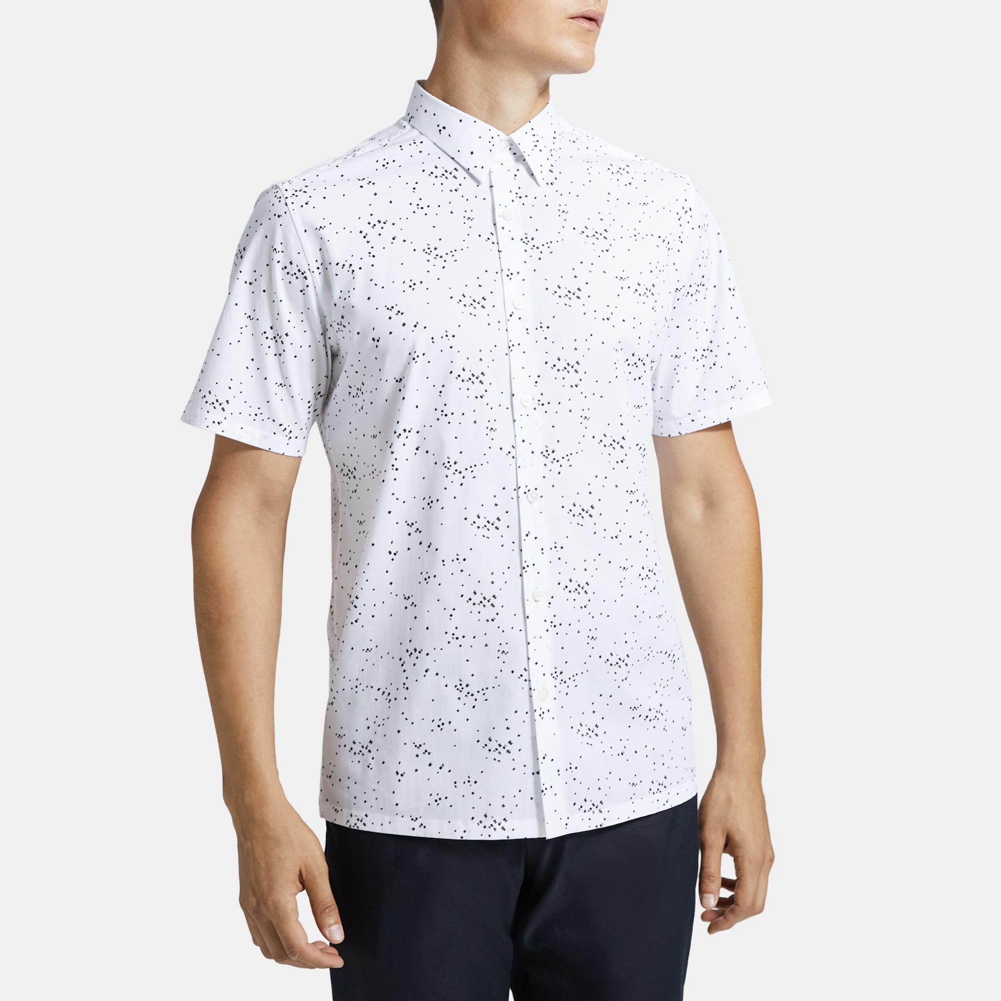 Irving Short-Sleeve Shirt in Printed Cotton