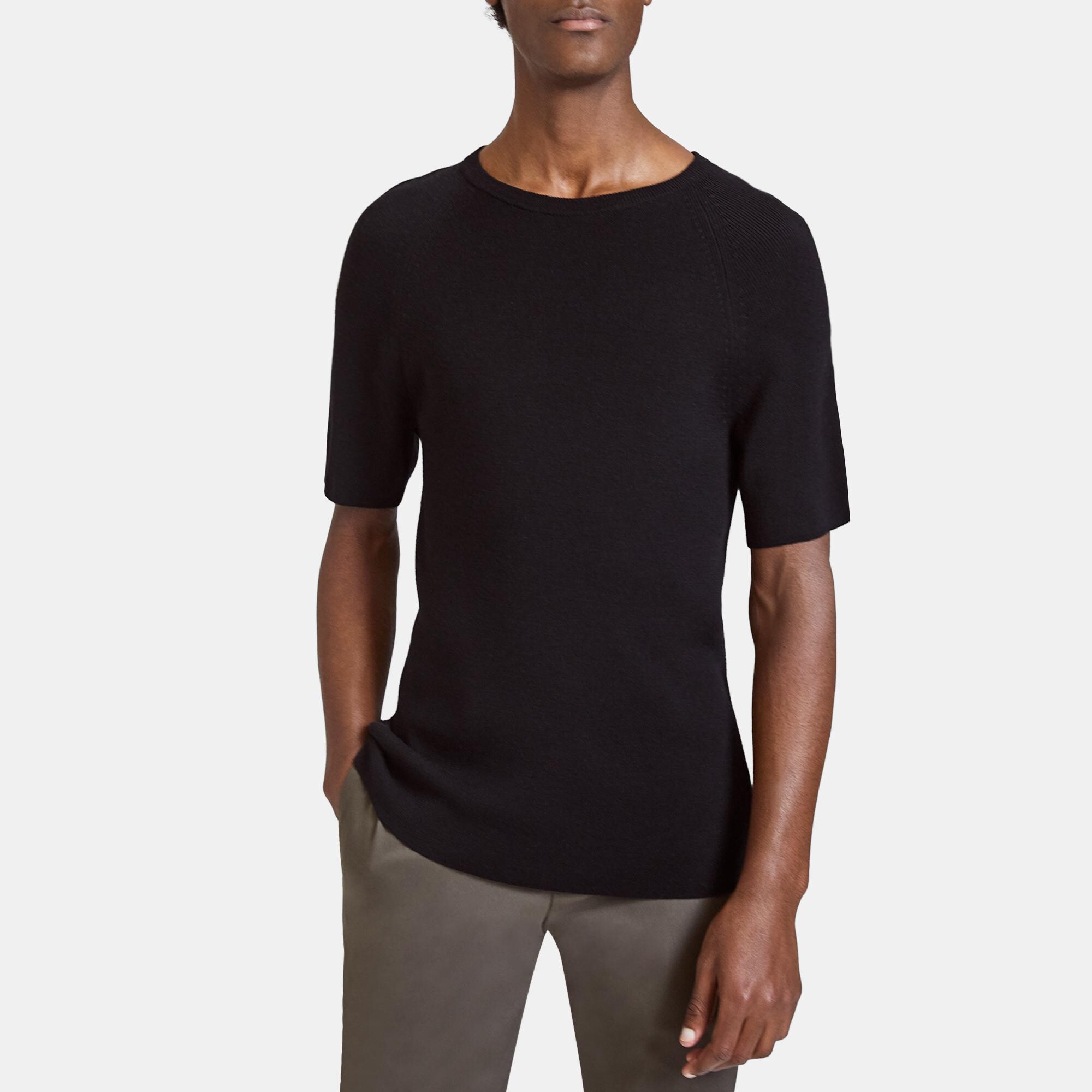 Merino Raglan Short-Sleeve Sweater