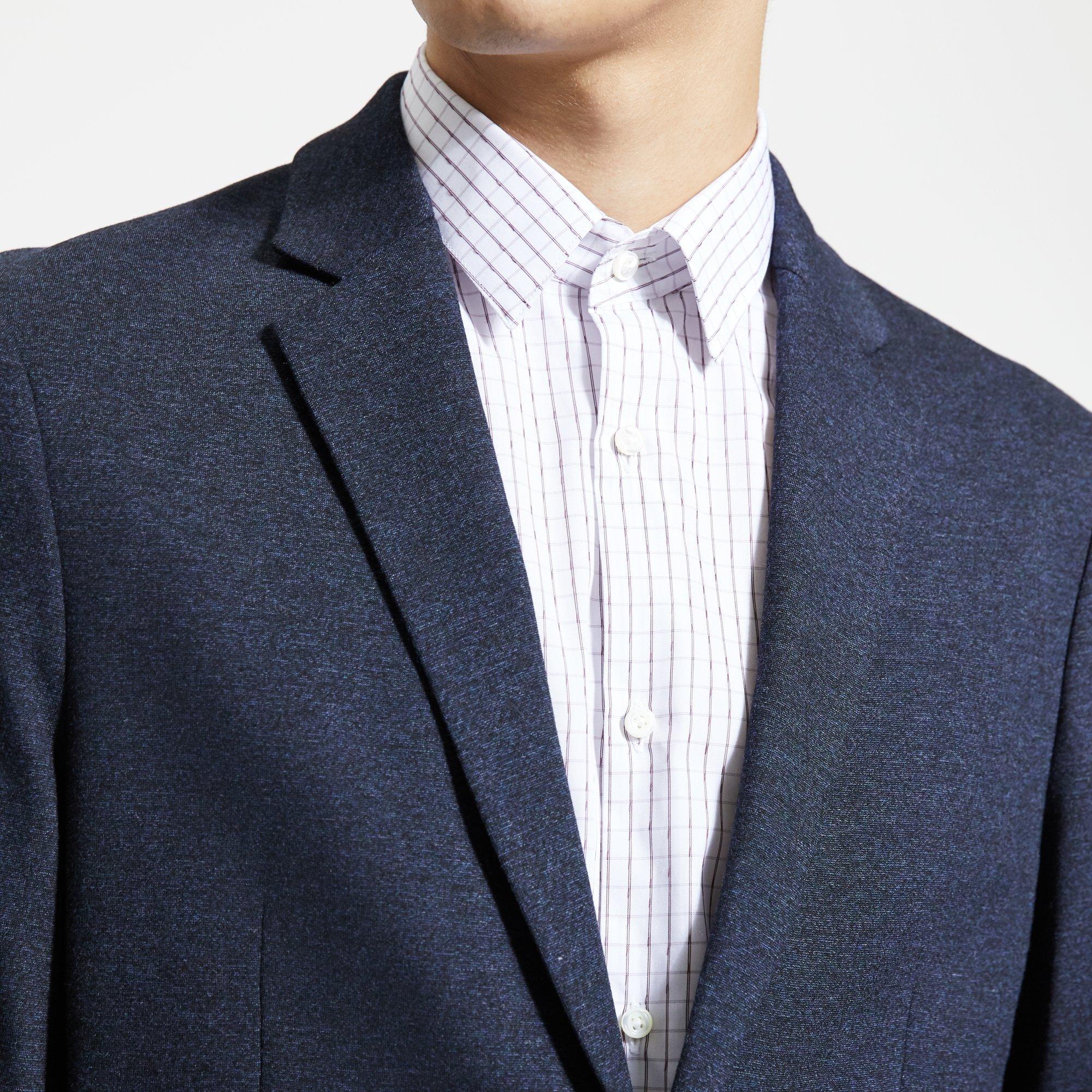 Unstructured Suit Jacket in Marled Ponté
