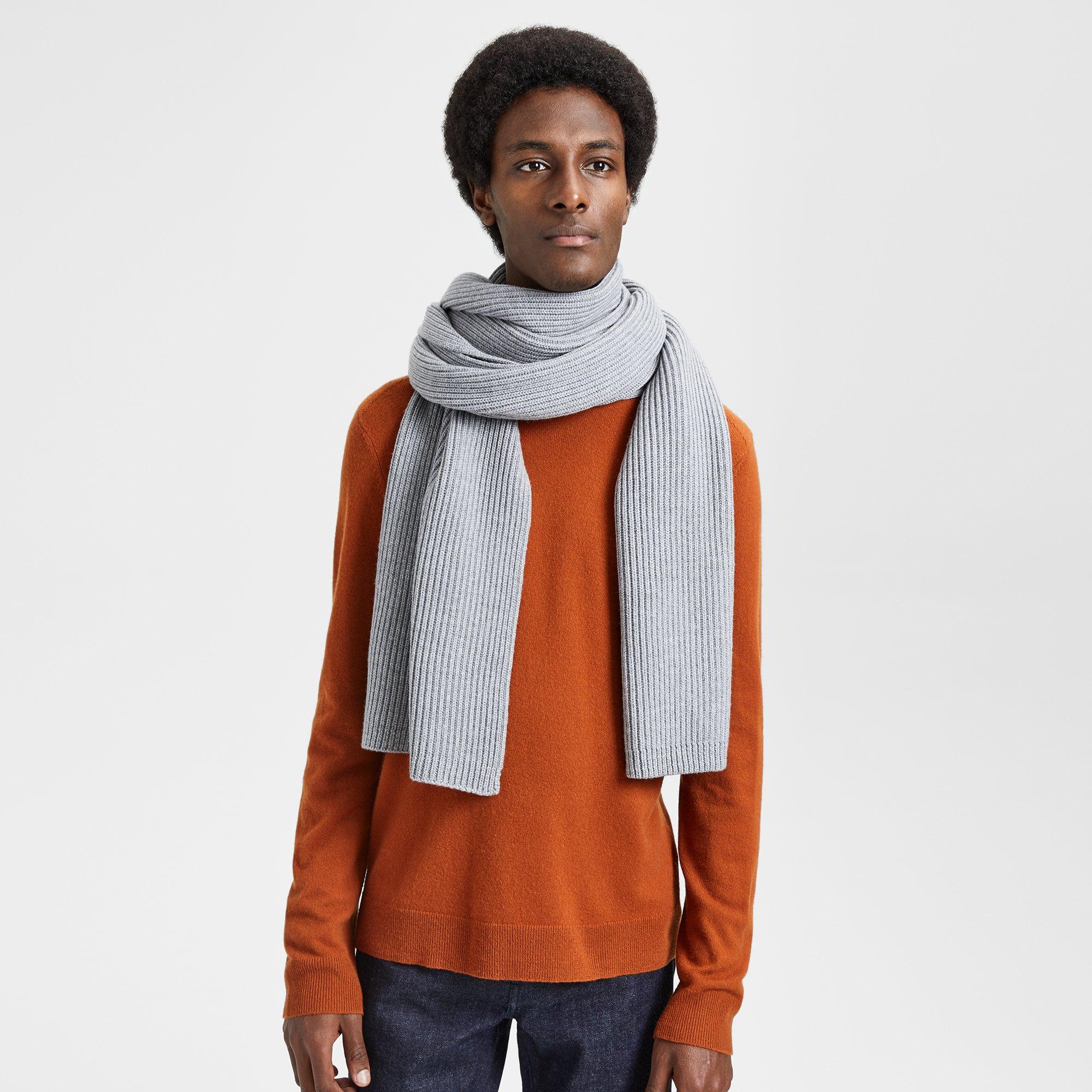 Merino Wool Ribbed Scarf
