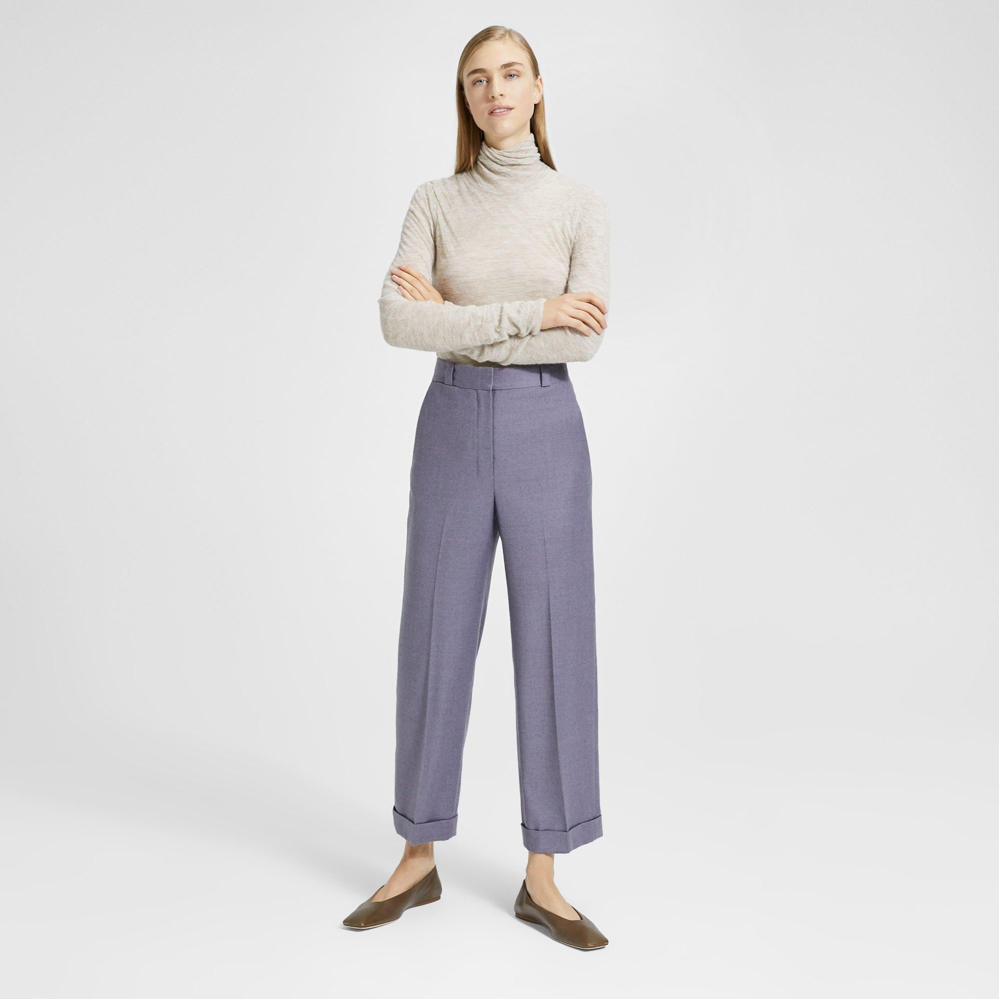 Sleek Flannel Straight Cuff Pant