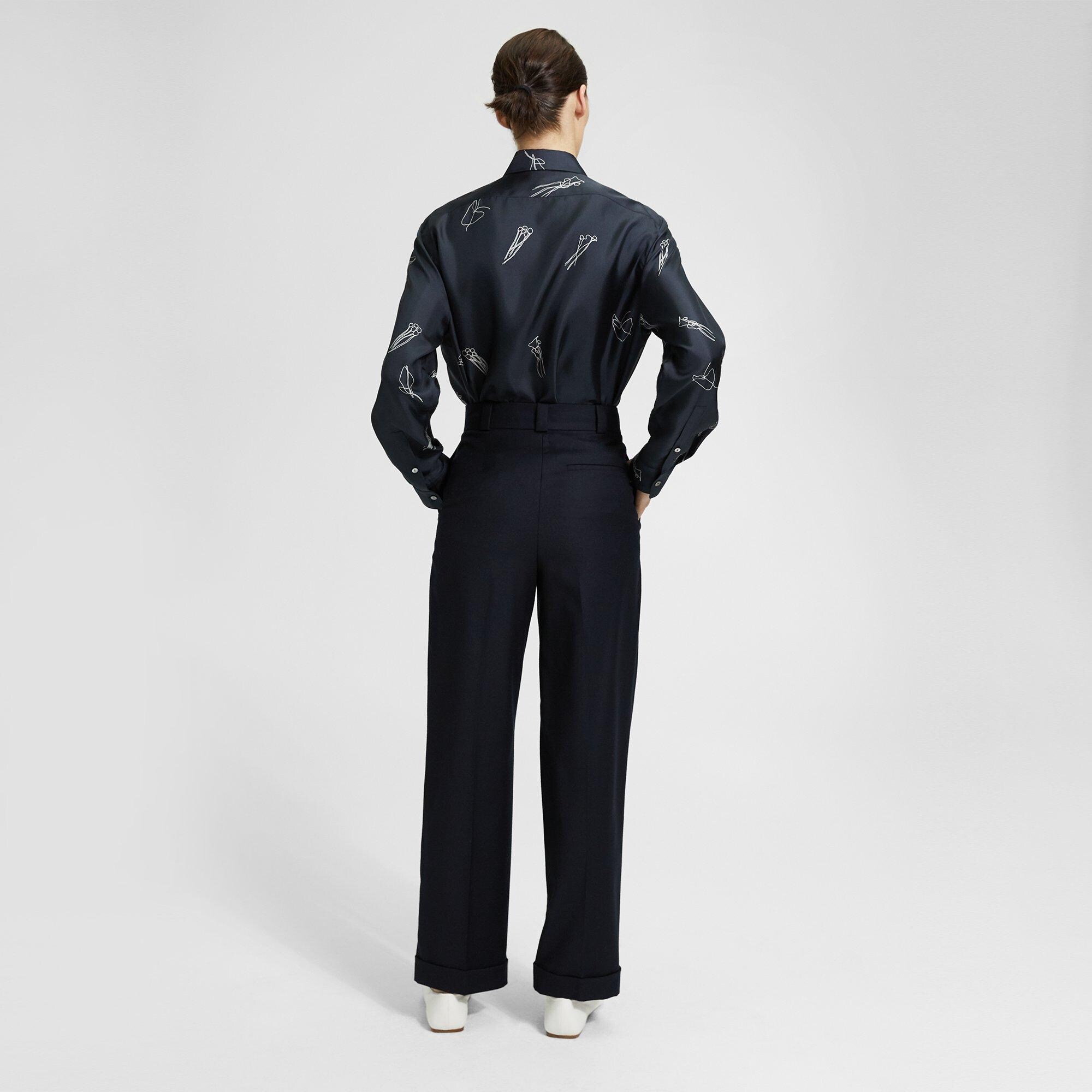 Sleek Flannel Straight Cuff Pant