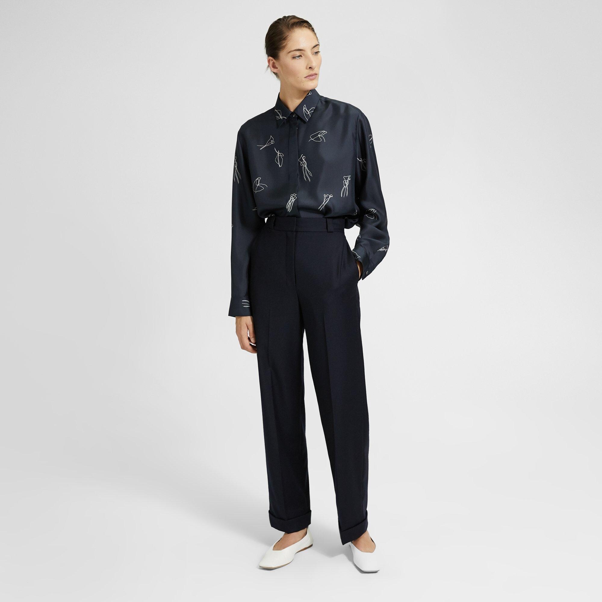 Sleek Flannel Straight Cuff Pant