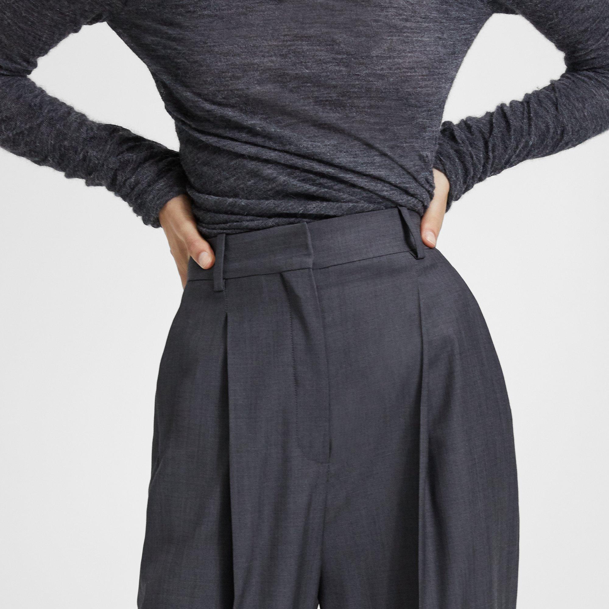 Theory Official Site Sleek Wool Pleated Trouser