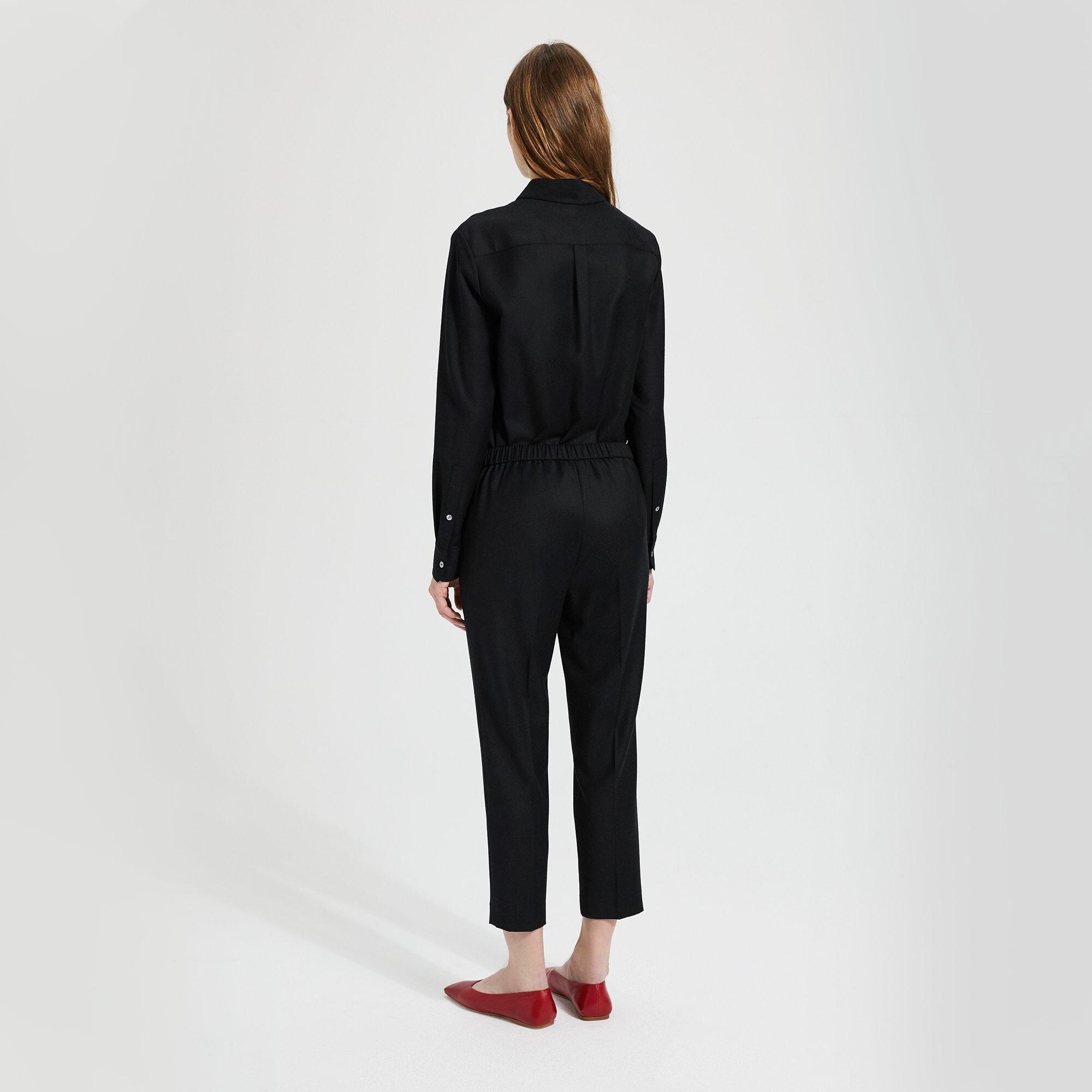 Theory Demitria High-Waist Pant in Sleek Flannel - ShopStyle