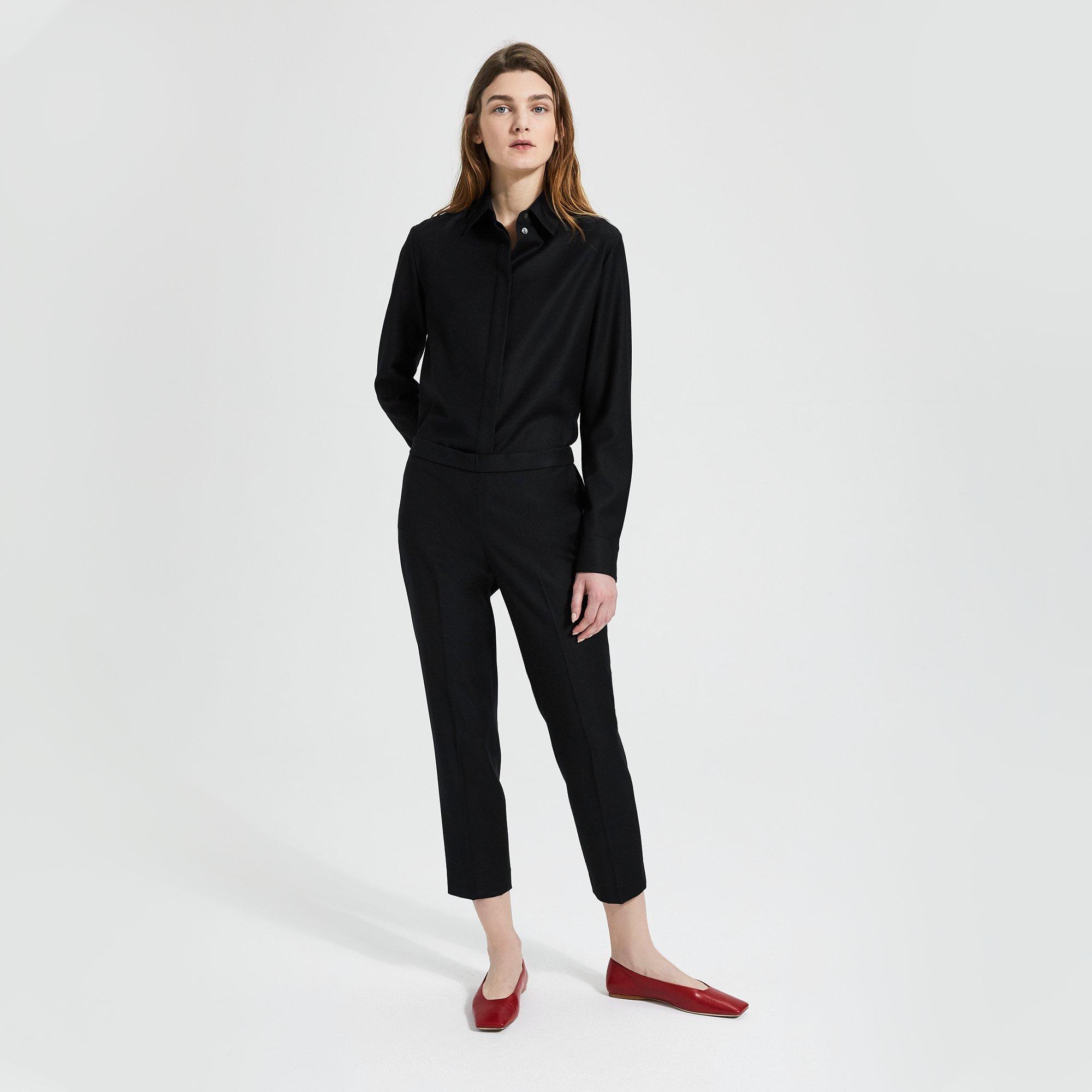 Sleek Flannel Basic Pull-On Pant