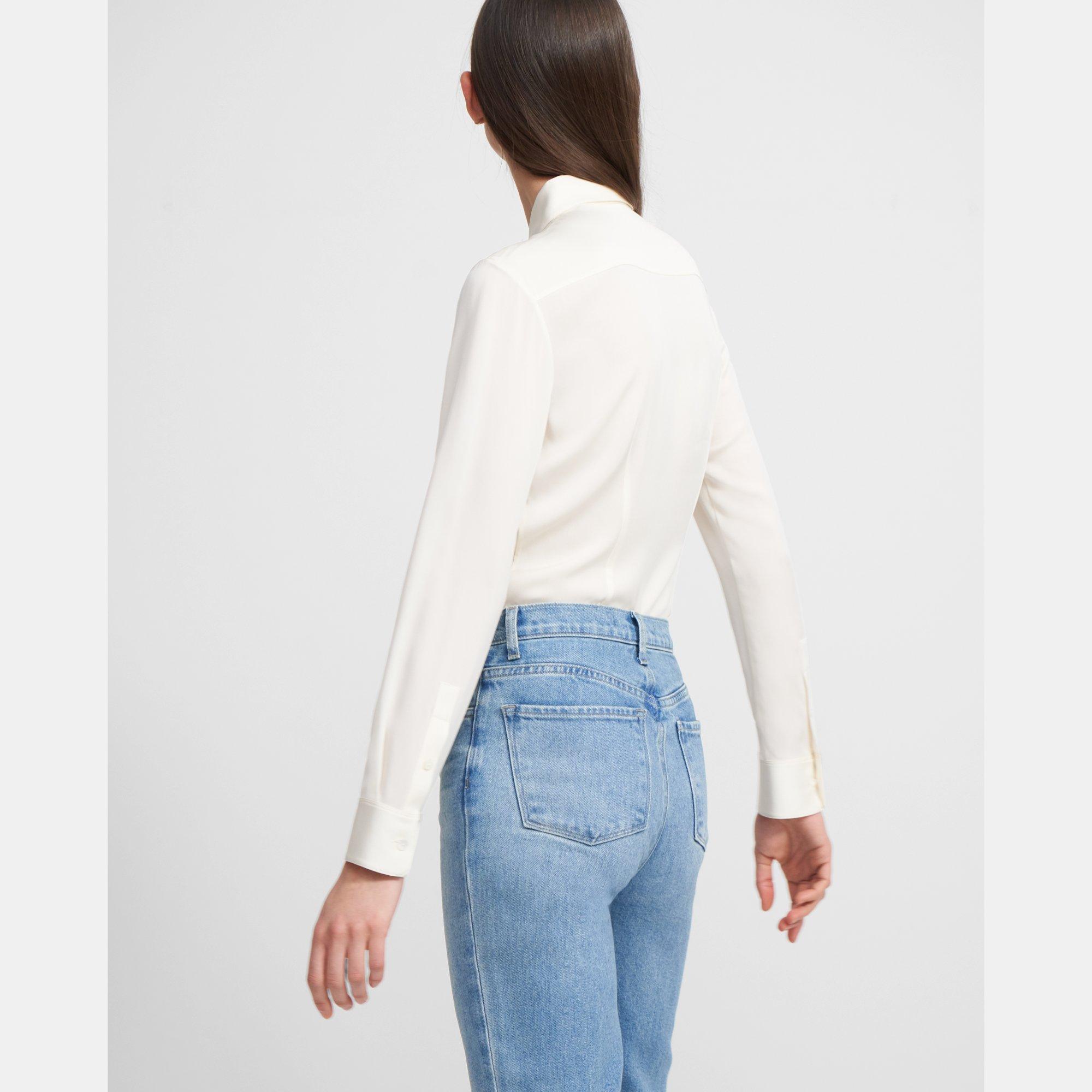 Fitted Shirt in Stretch Silk