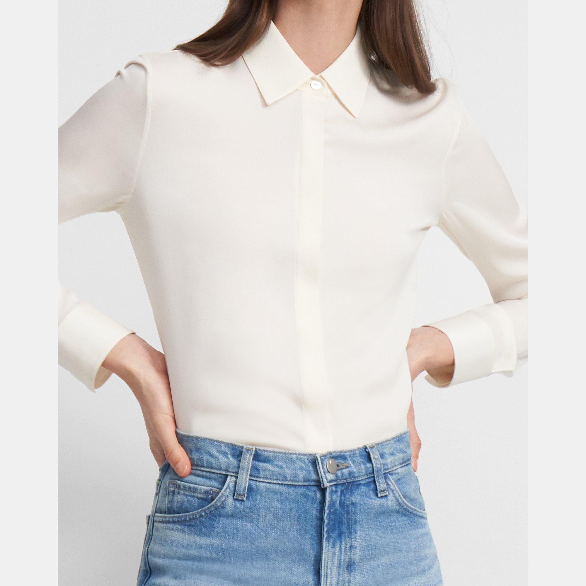 Fitted Shirt in Stretch Silk