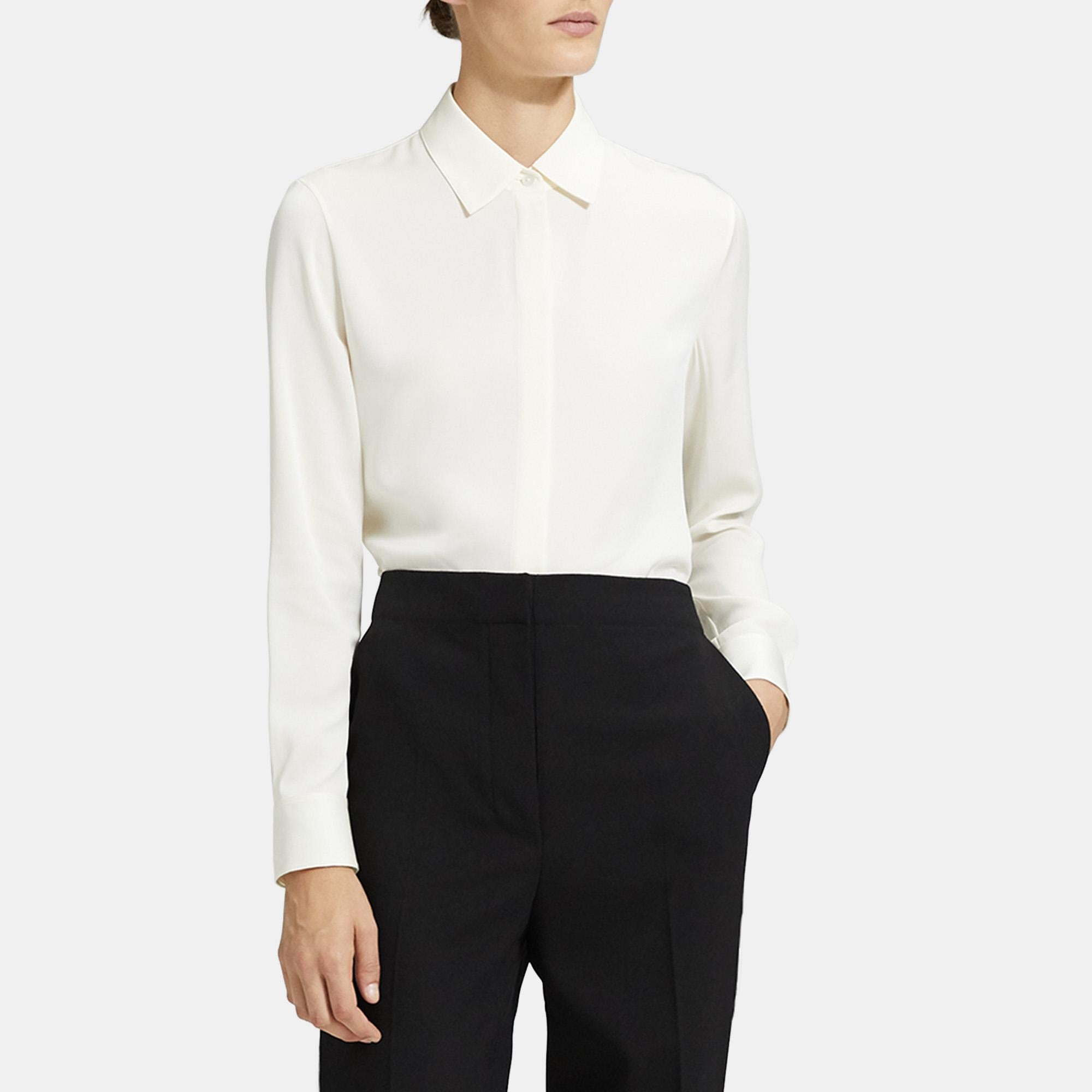 Fitted Shirt in Stretch Silk