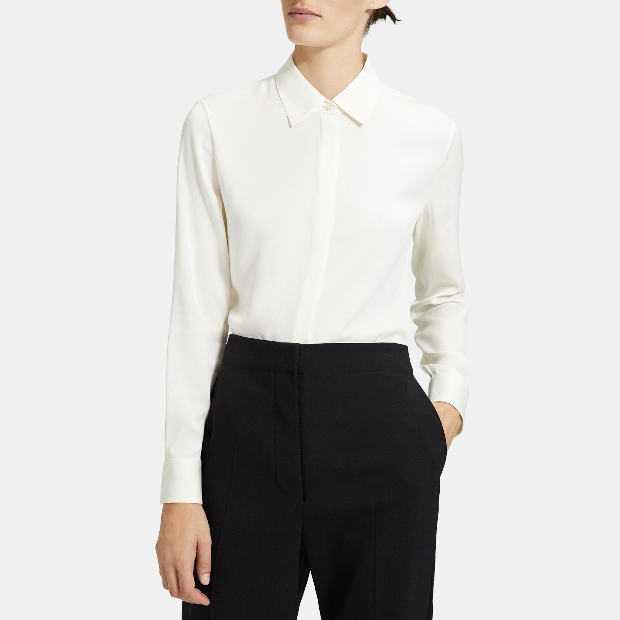 Fitted Shirt in Stretch Silk