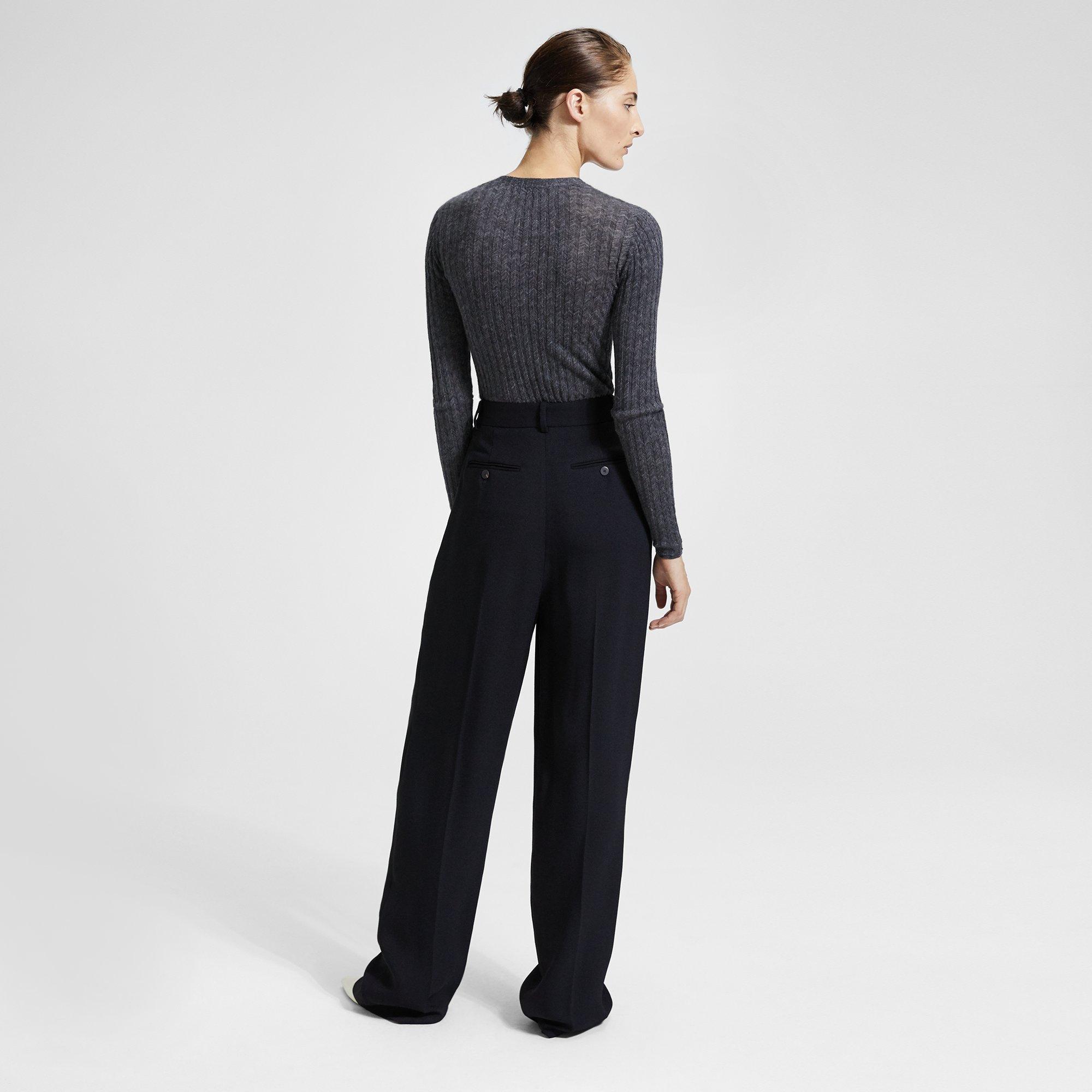 Textured Cady Pleated Trouser