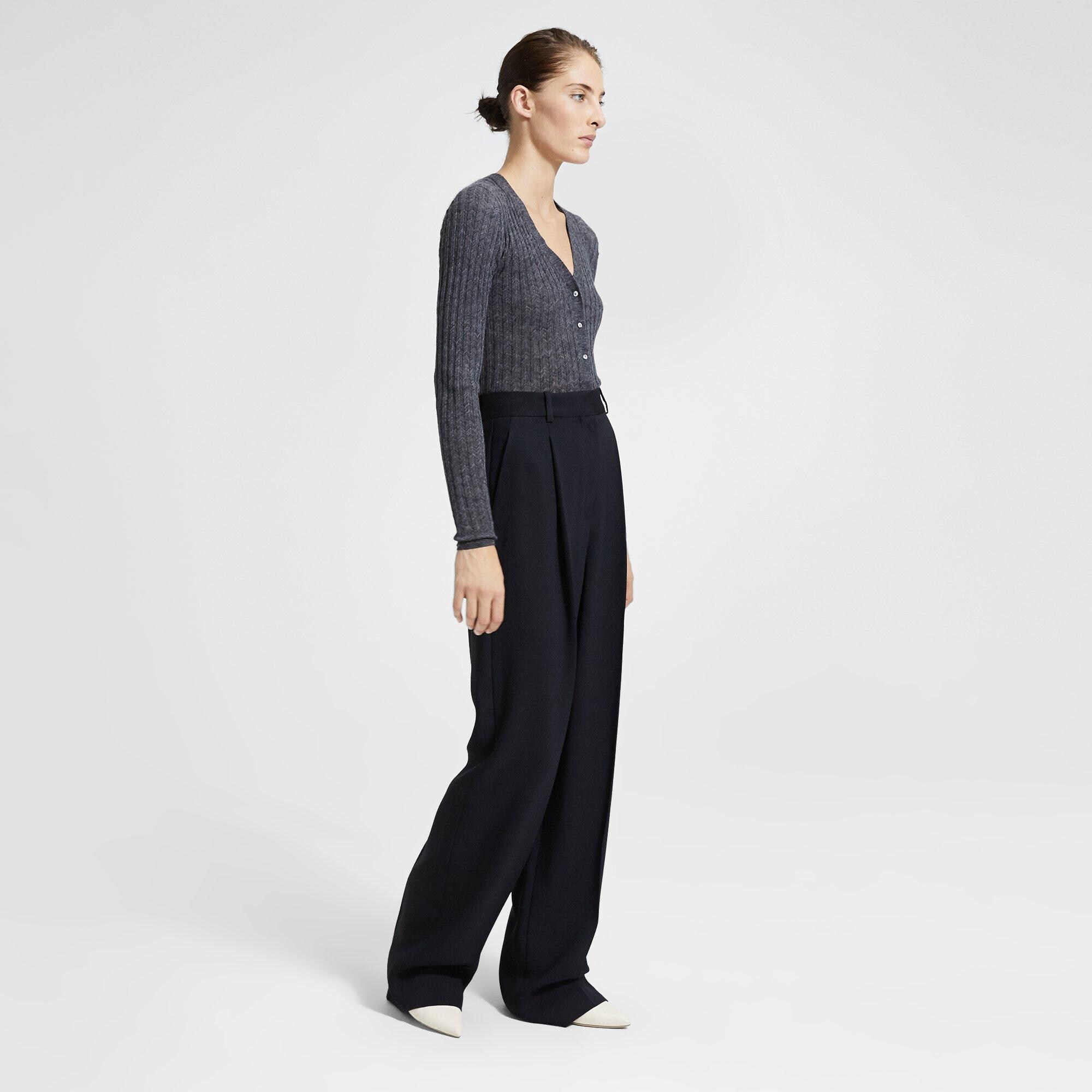 Textured Cady Pleated Trouser