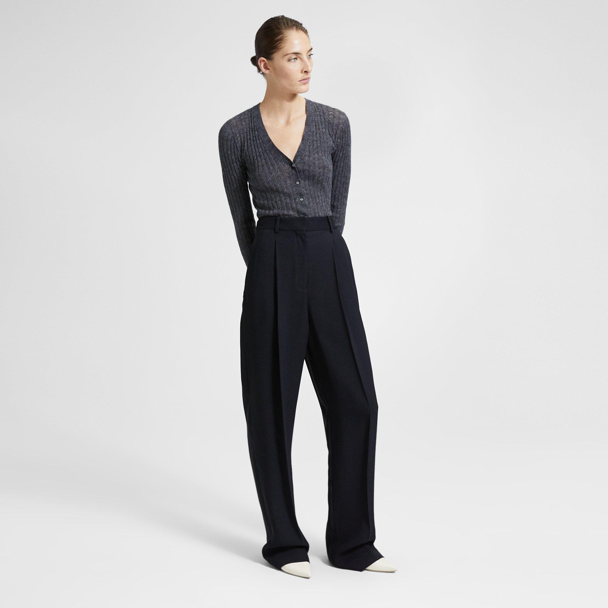 Textured Cady Pleated Trouser