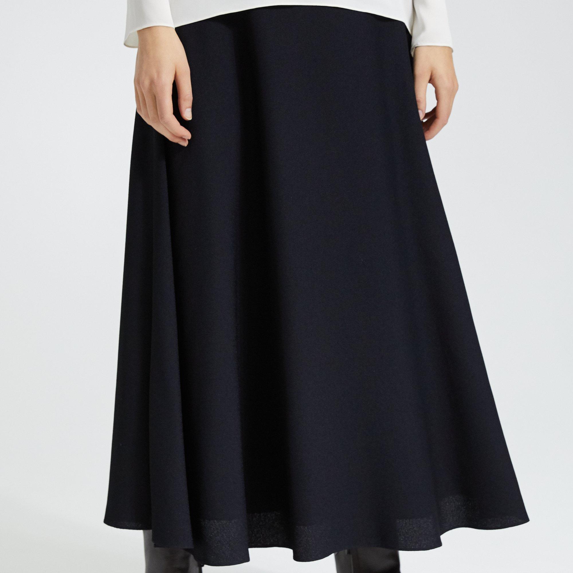 Textured Cady Long Full Skirt