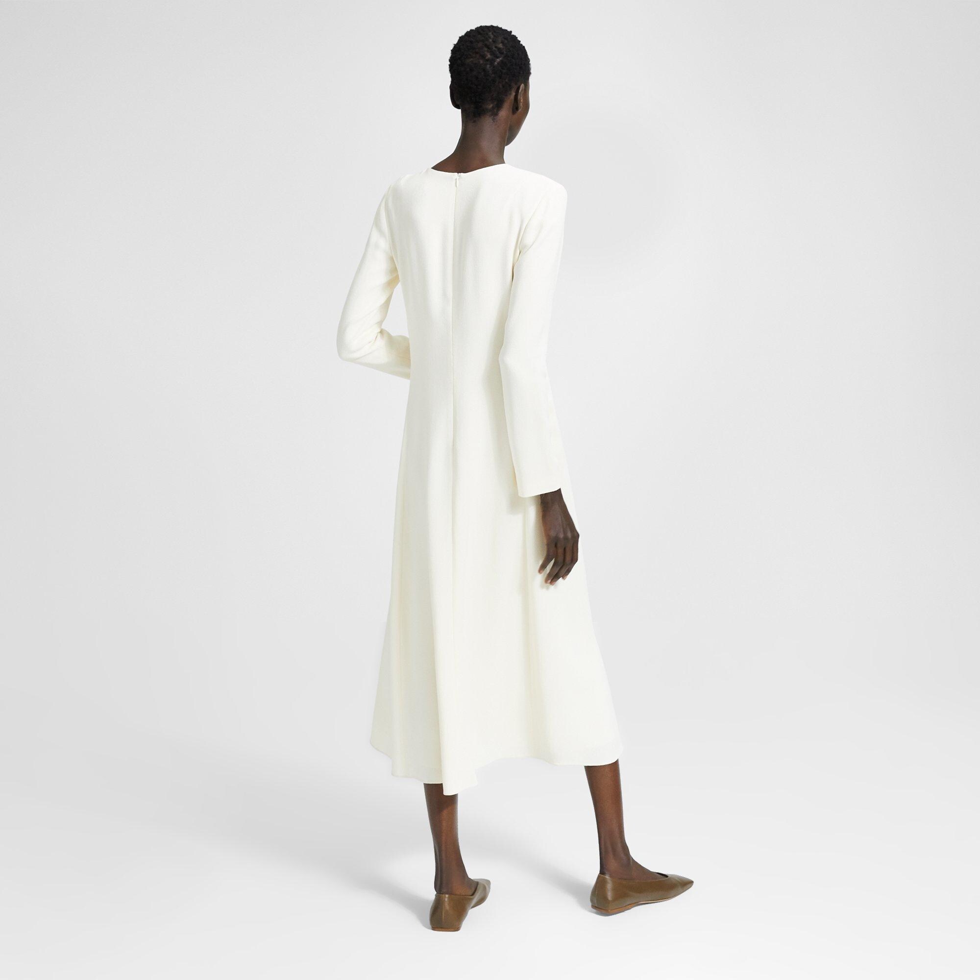 Theory Official Site | Textured Cady A-Line Dress
