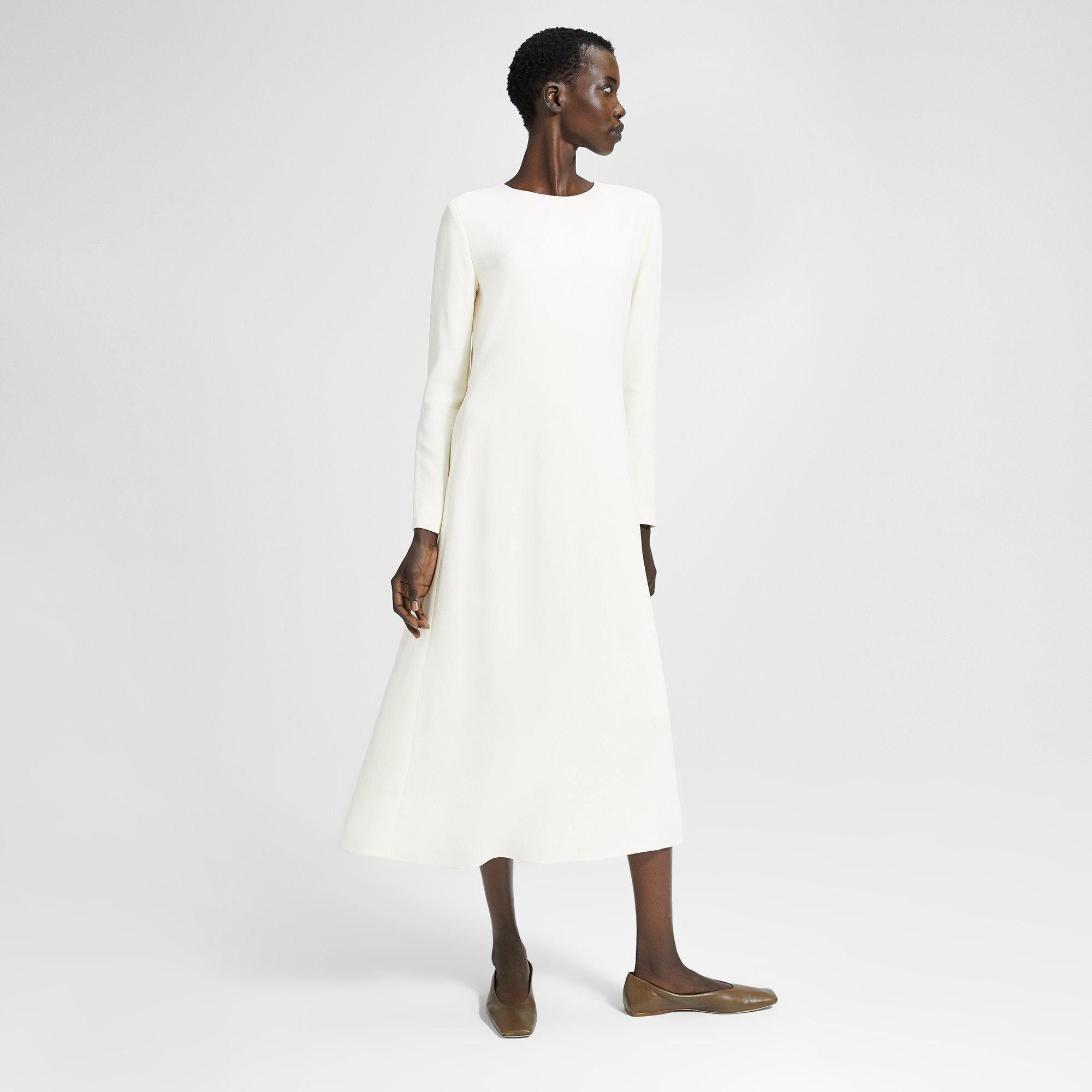 Textured Cady A-Line Dress | Theory