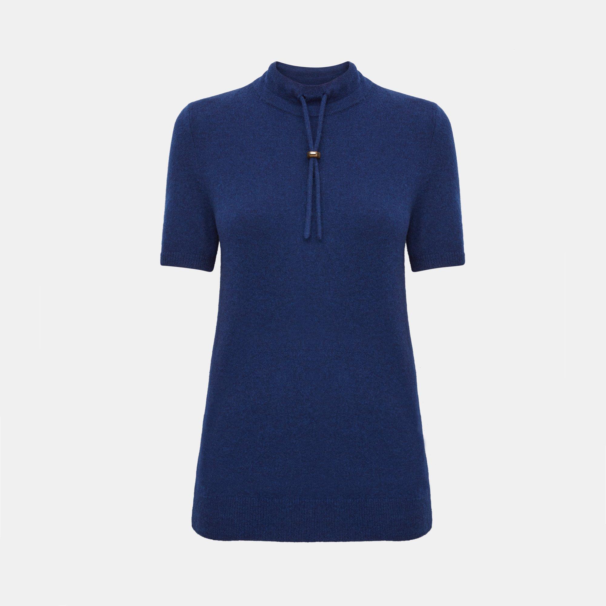 Theory Official Site | Drawstring Mock-Neck Tee