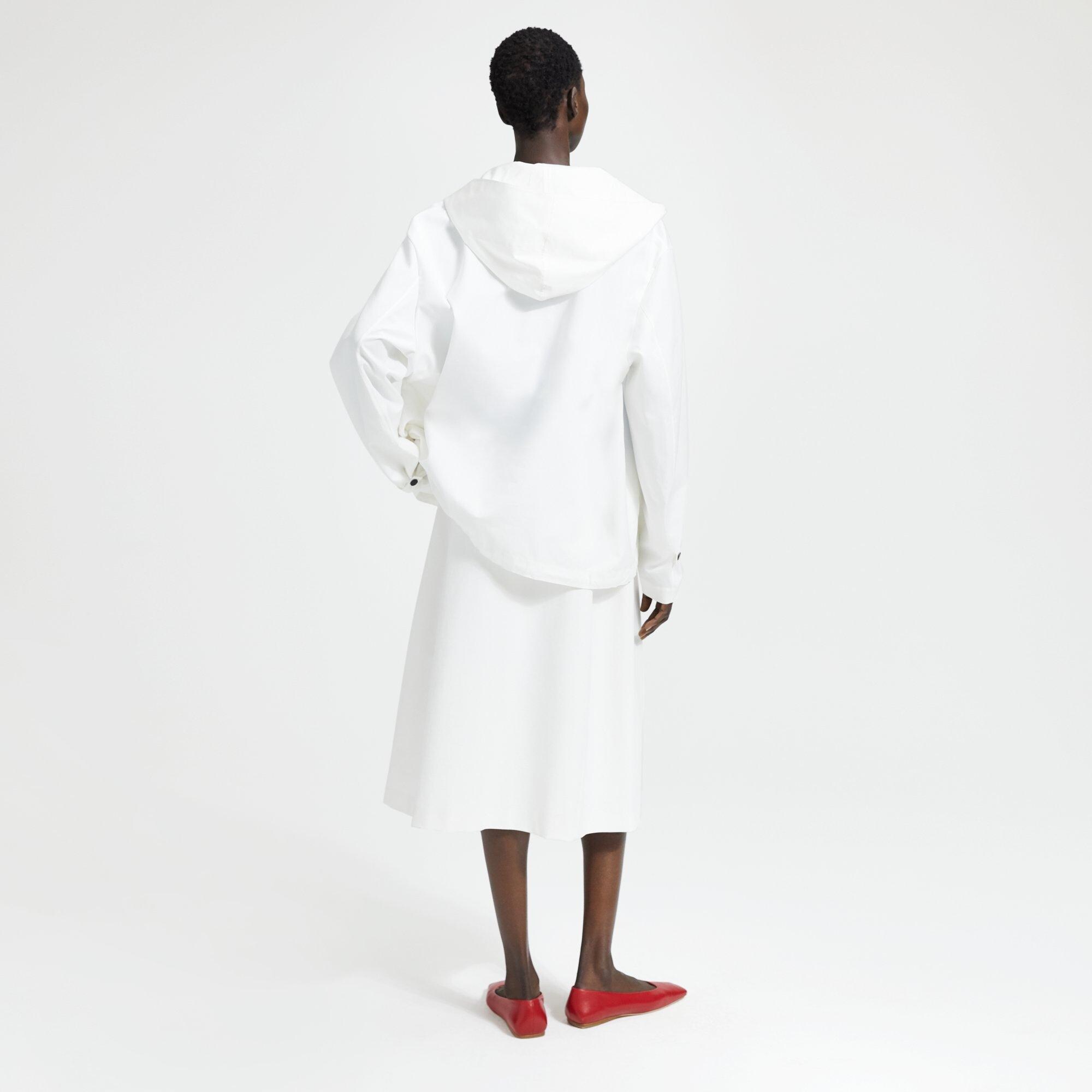 Cotton-Silk Hooded Pullover