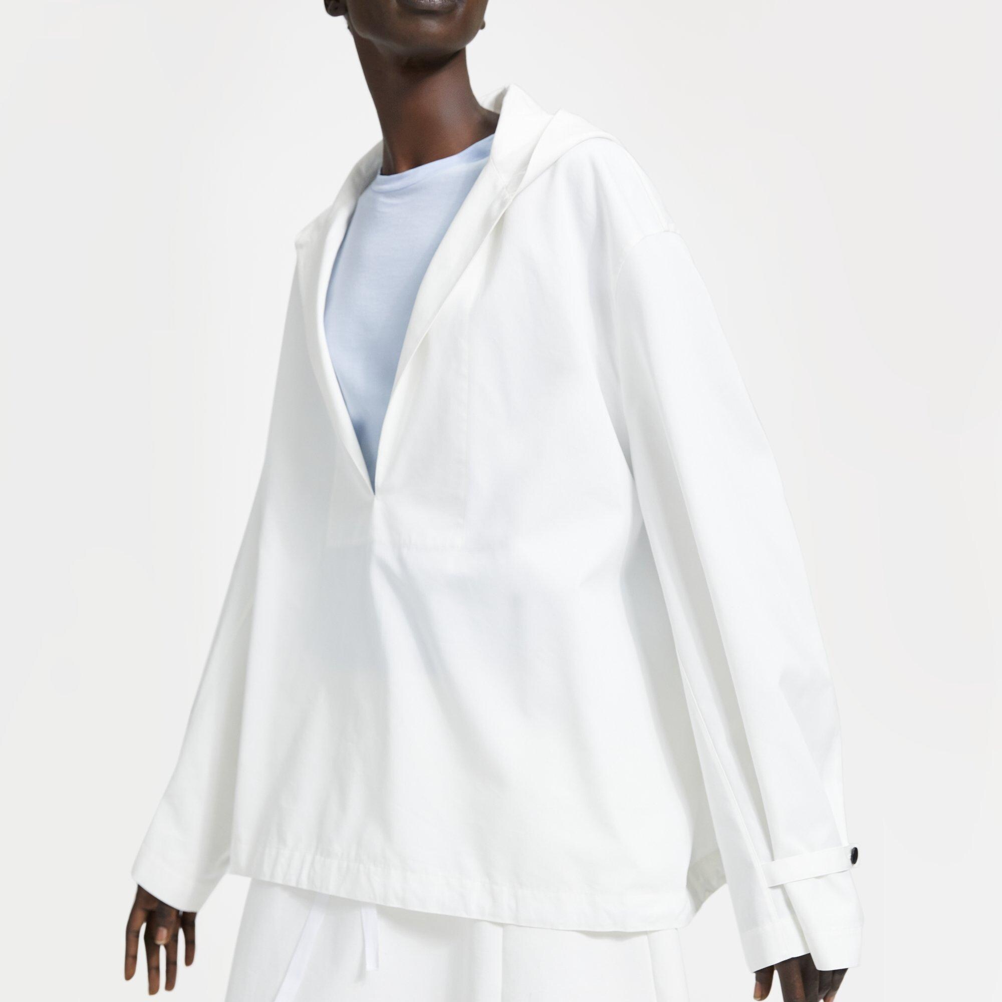 Cotton-Silk Hooded Pullover