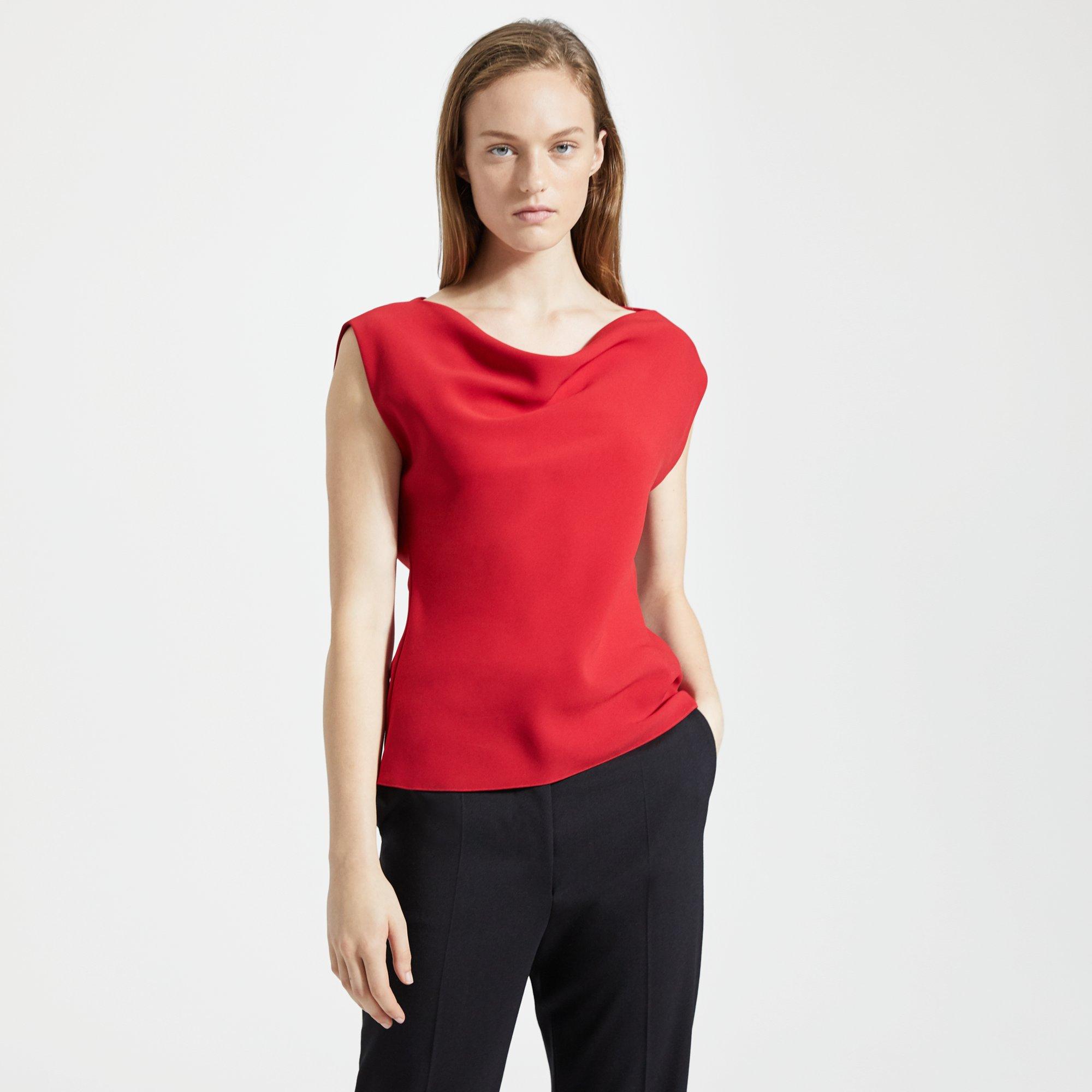 Classic Crepe Draped Boatneck Top