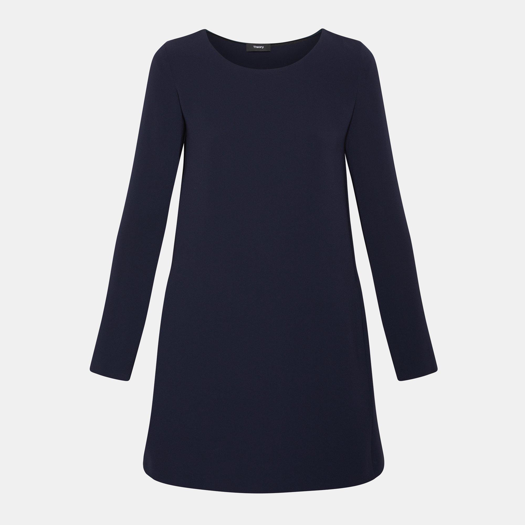 Long Sleeve Panelled Shift Dress Theory