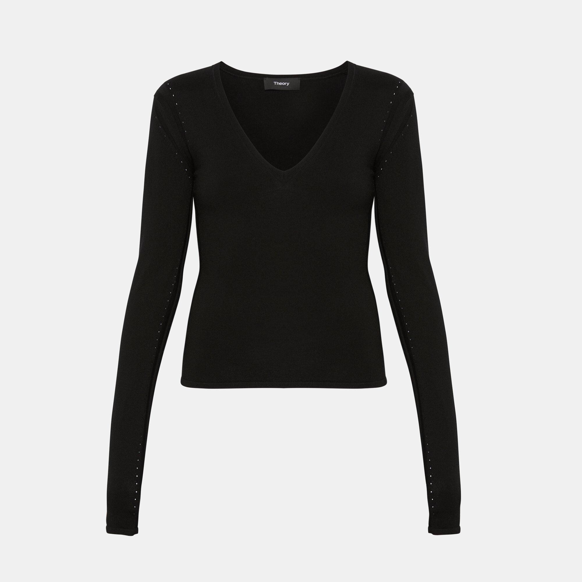 Low V-Neck Pullover