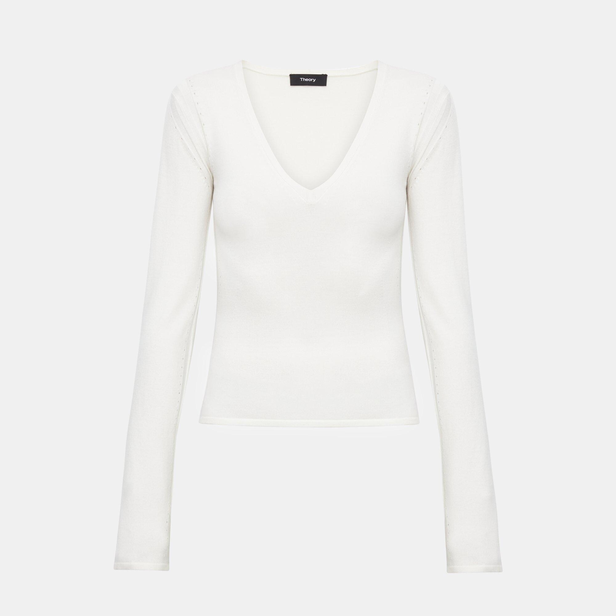 Low V-Neck Pullover