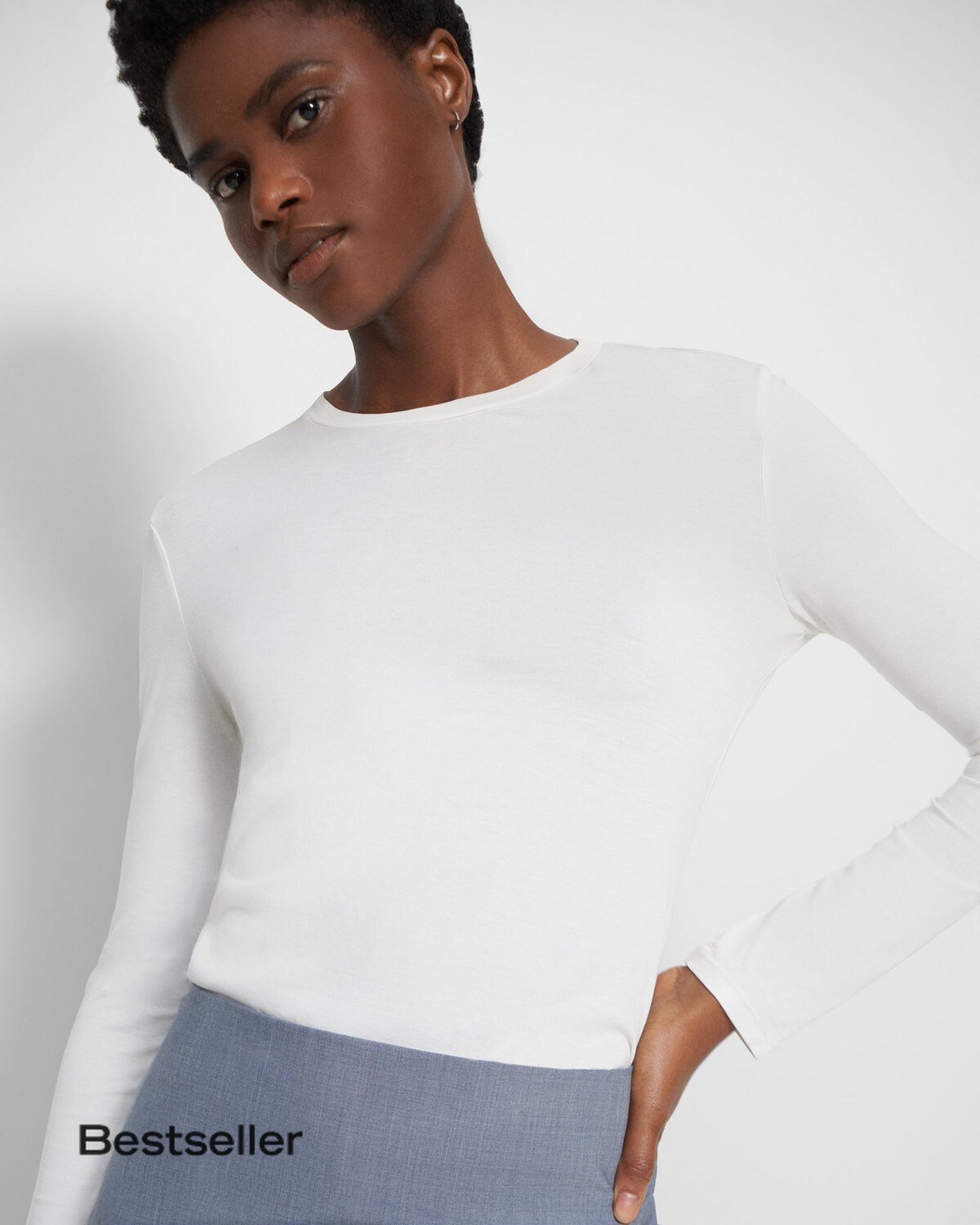 Long-Sleeve Tiny Tee in Cotton