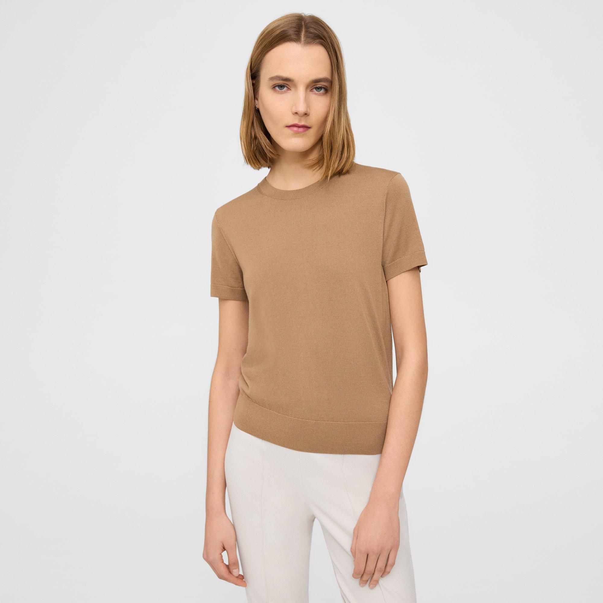 Regal Wool Short-Sleeve Sweater | Theory