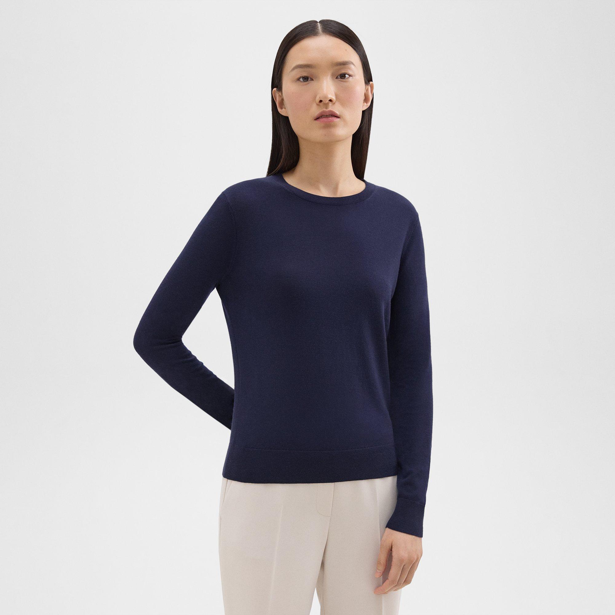 띠어리 Theory Crewneck Sweater in Regal Wool,DEEP NAVY