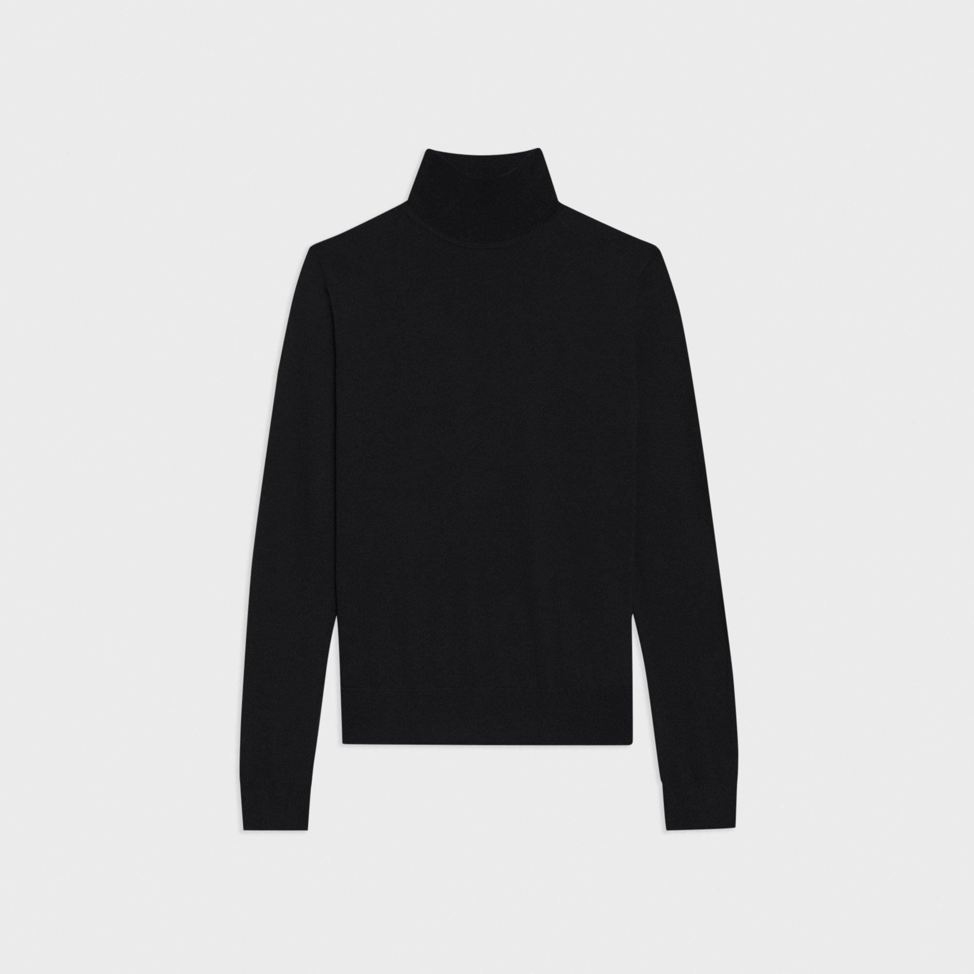 Black Regal Wool Turtleneck Sweater | Theory