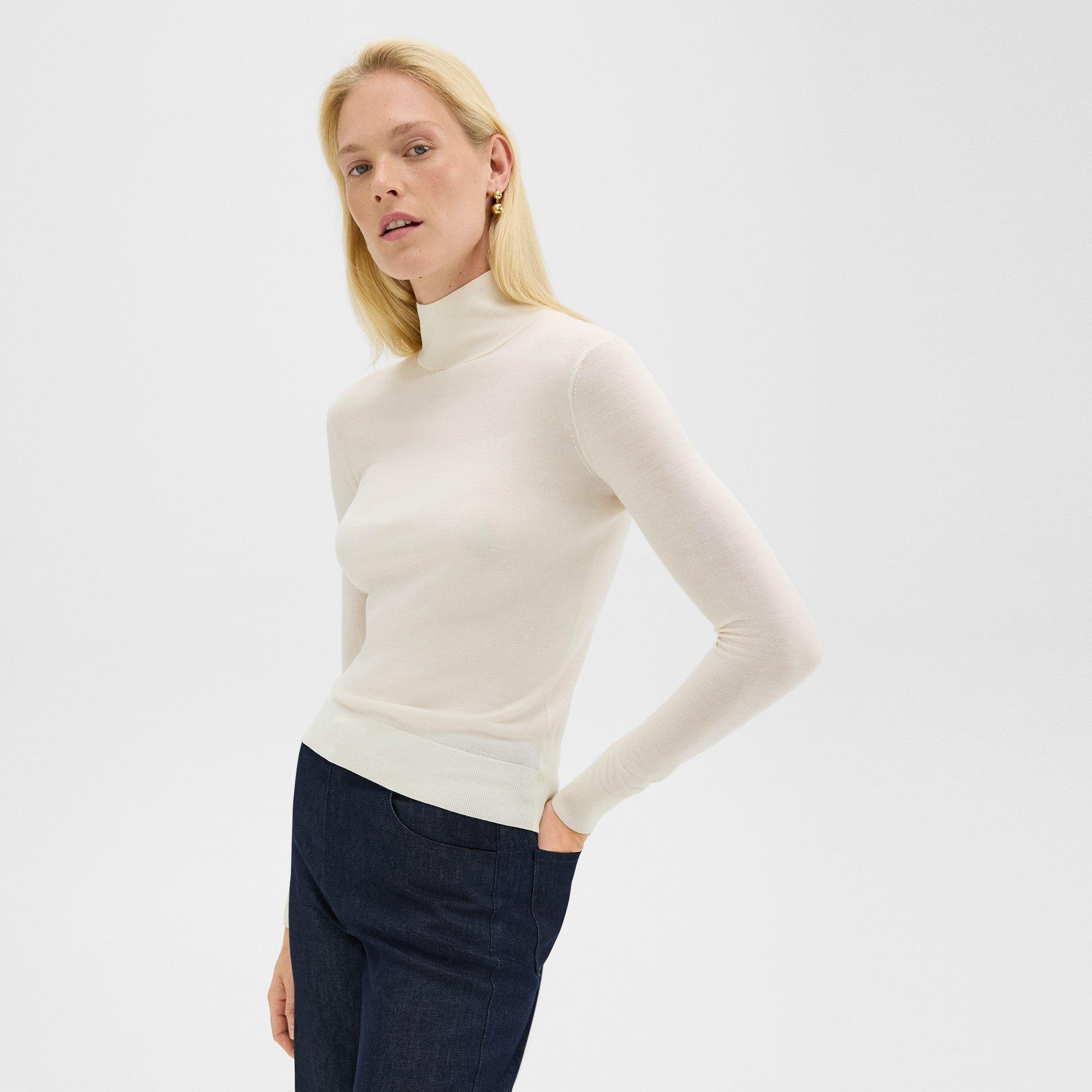 White Regal Wool Turtleneck Sweater